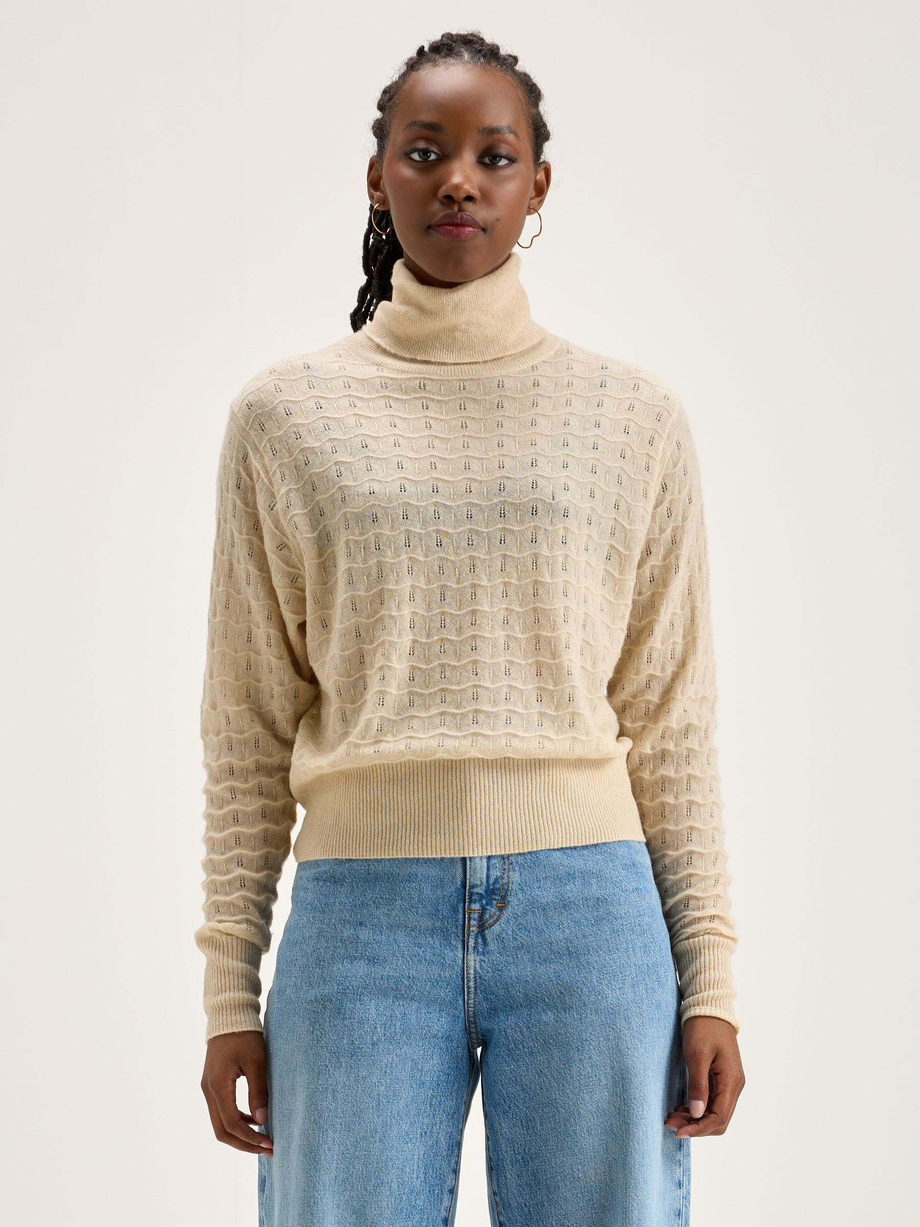 Pull Col Roulé Run - Cream Pour Femme | Bellerose