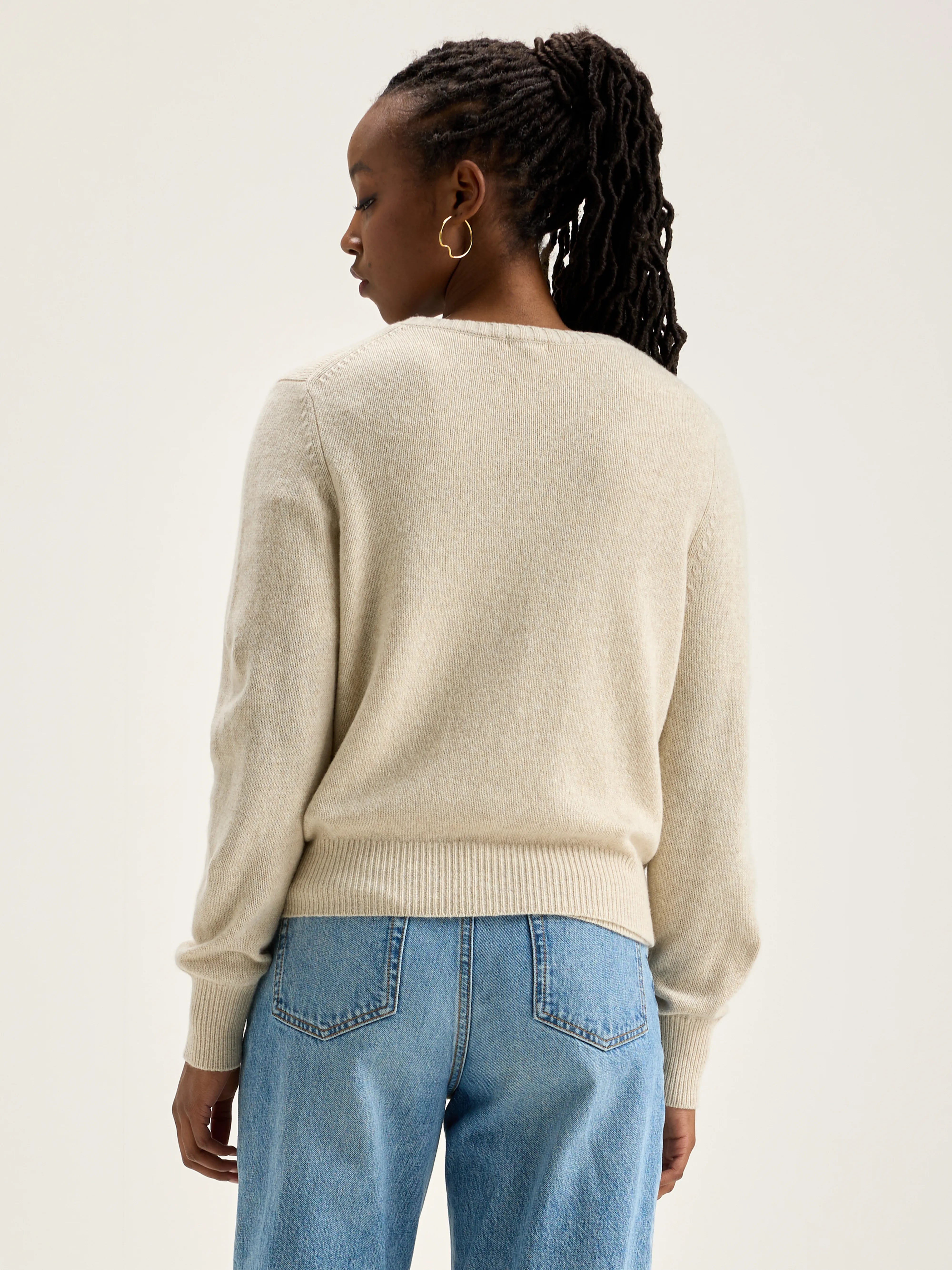 Giwes Crew-neck Cardigan - Sugarcane For Women | Bellerose