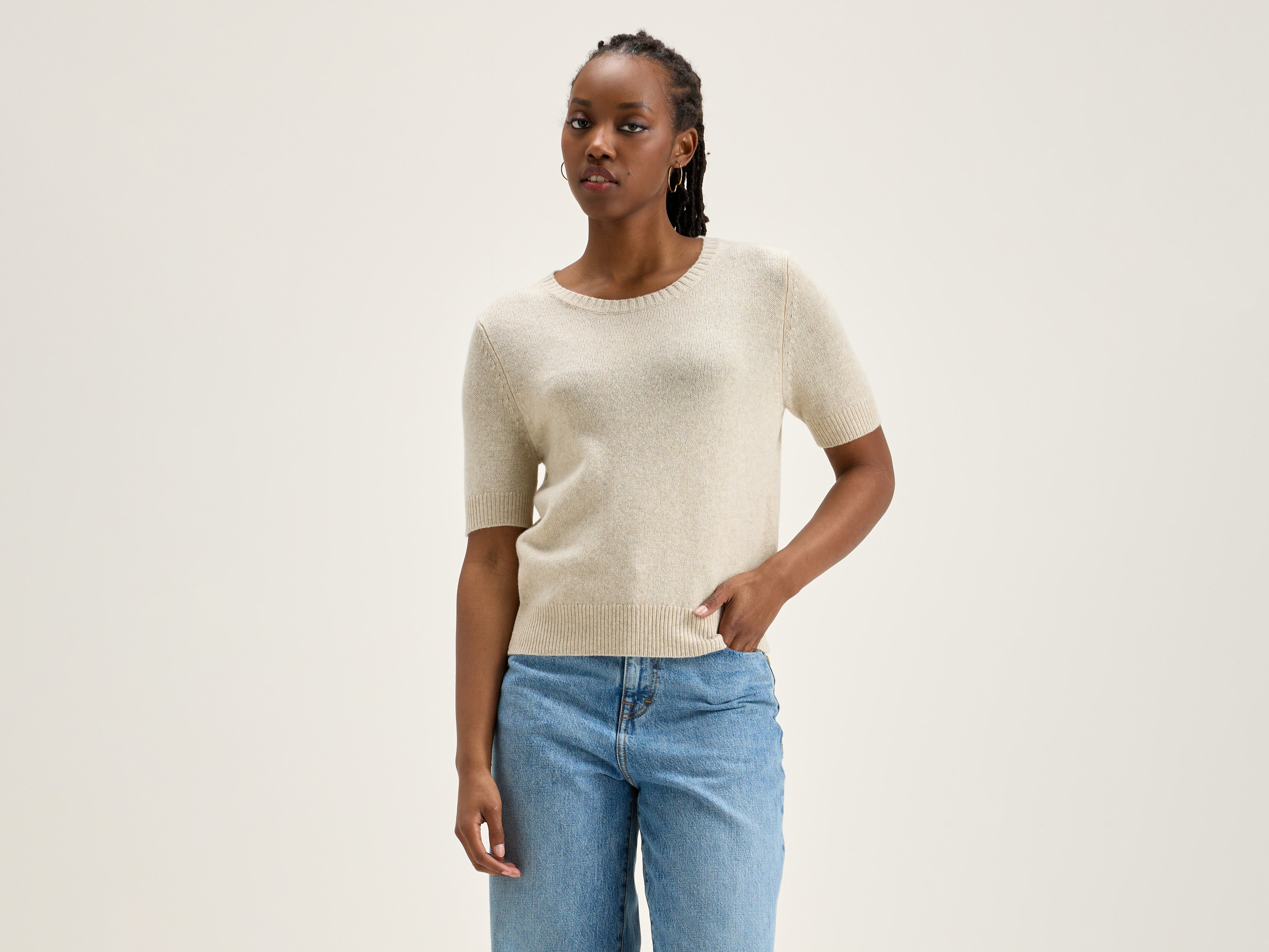 Giwco short-sleeve sweater (242 / W / SUGARCANE)