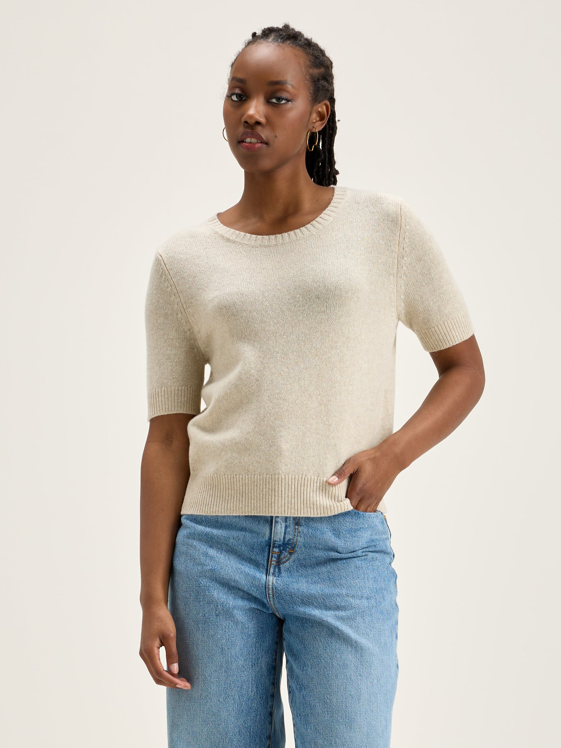 Giwco short-sleeve sweater (242 / W / SUGARCANE)