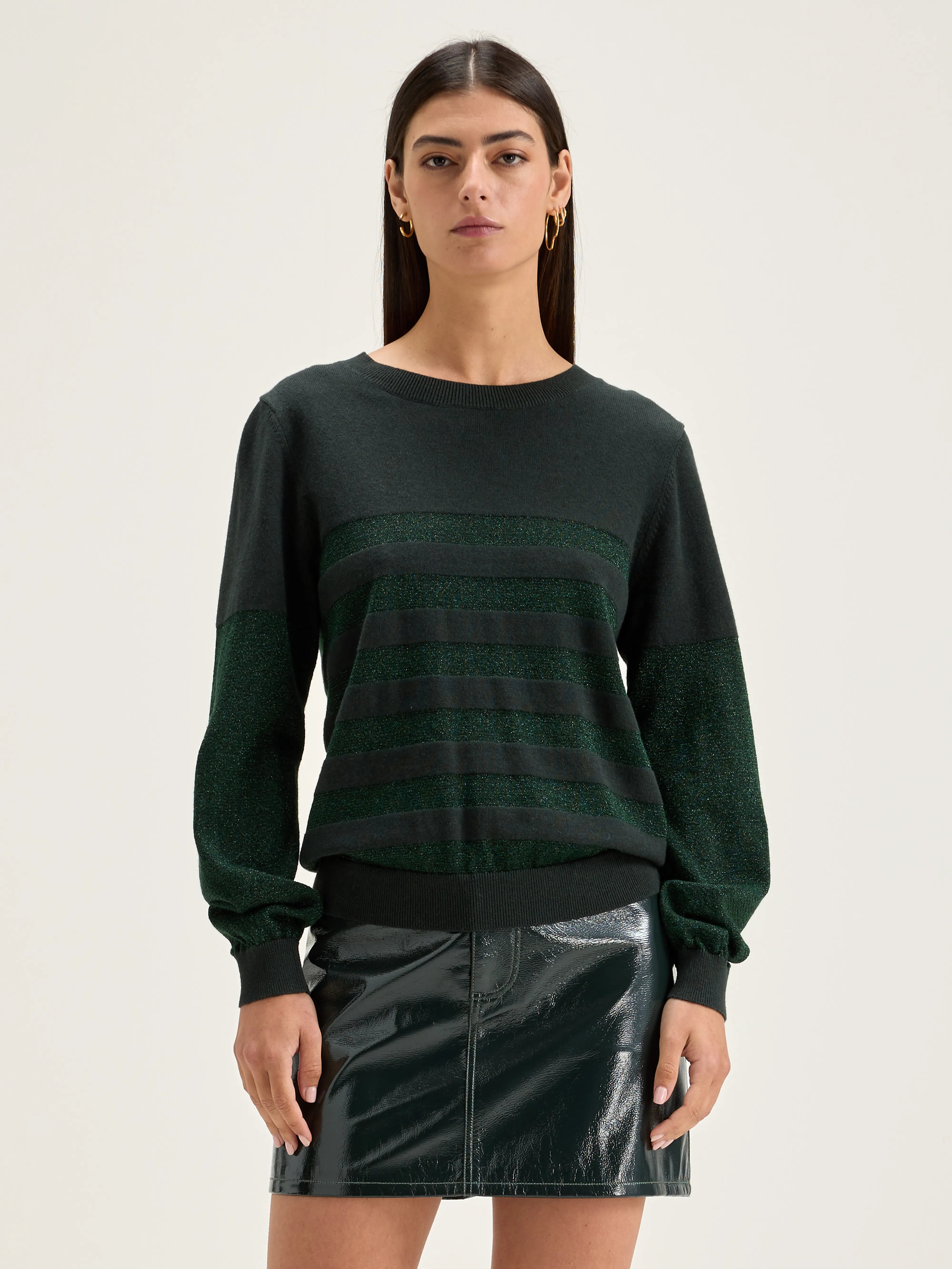 Gopsy Round-neck Sweater - Forest / Hunter For Women | Bellerose