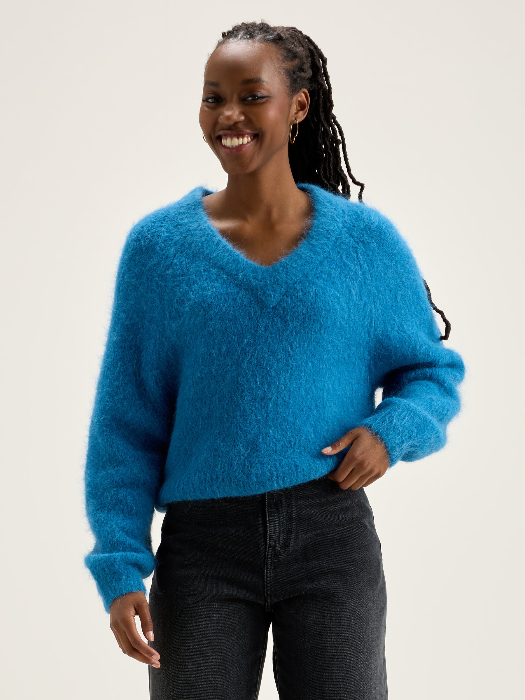 Daruz Cropped Sweater - Ocean For Women | Bellerose