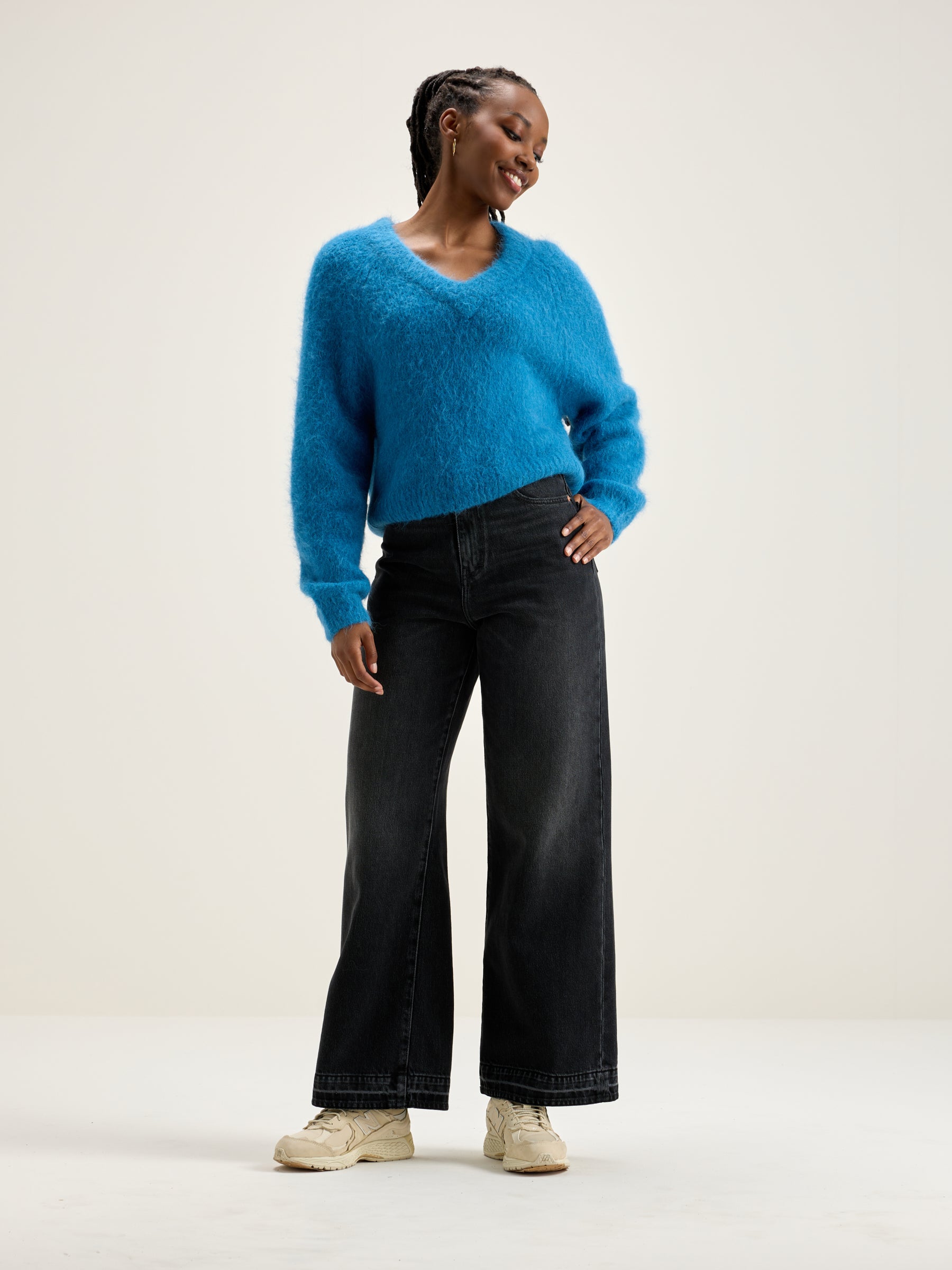 Daruz Cropped Sweater - Ocean For Women | Bellerose