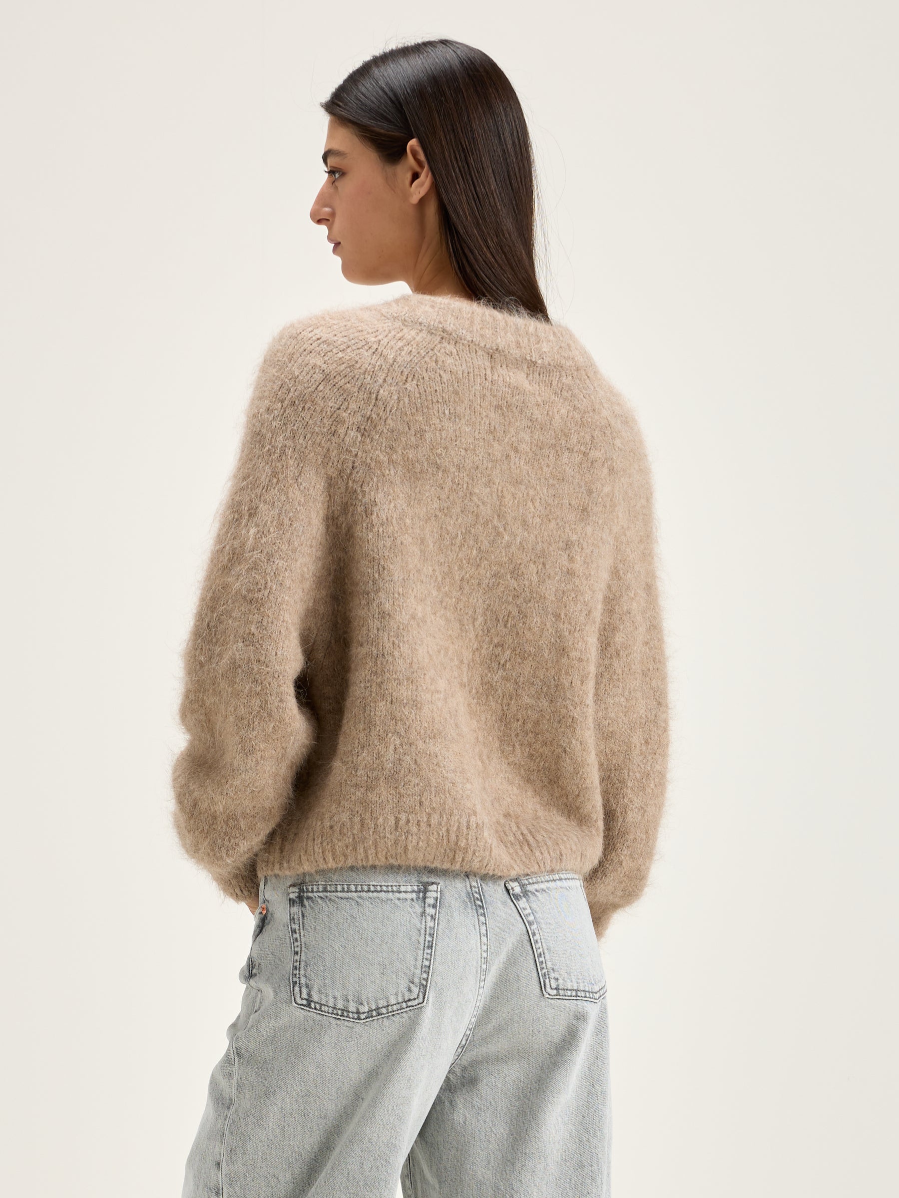 Pull Cropped Daruz - Beige mélangé Pour Femme | Bellerose