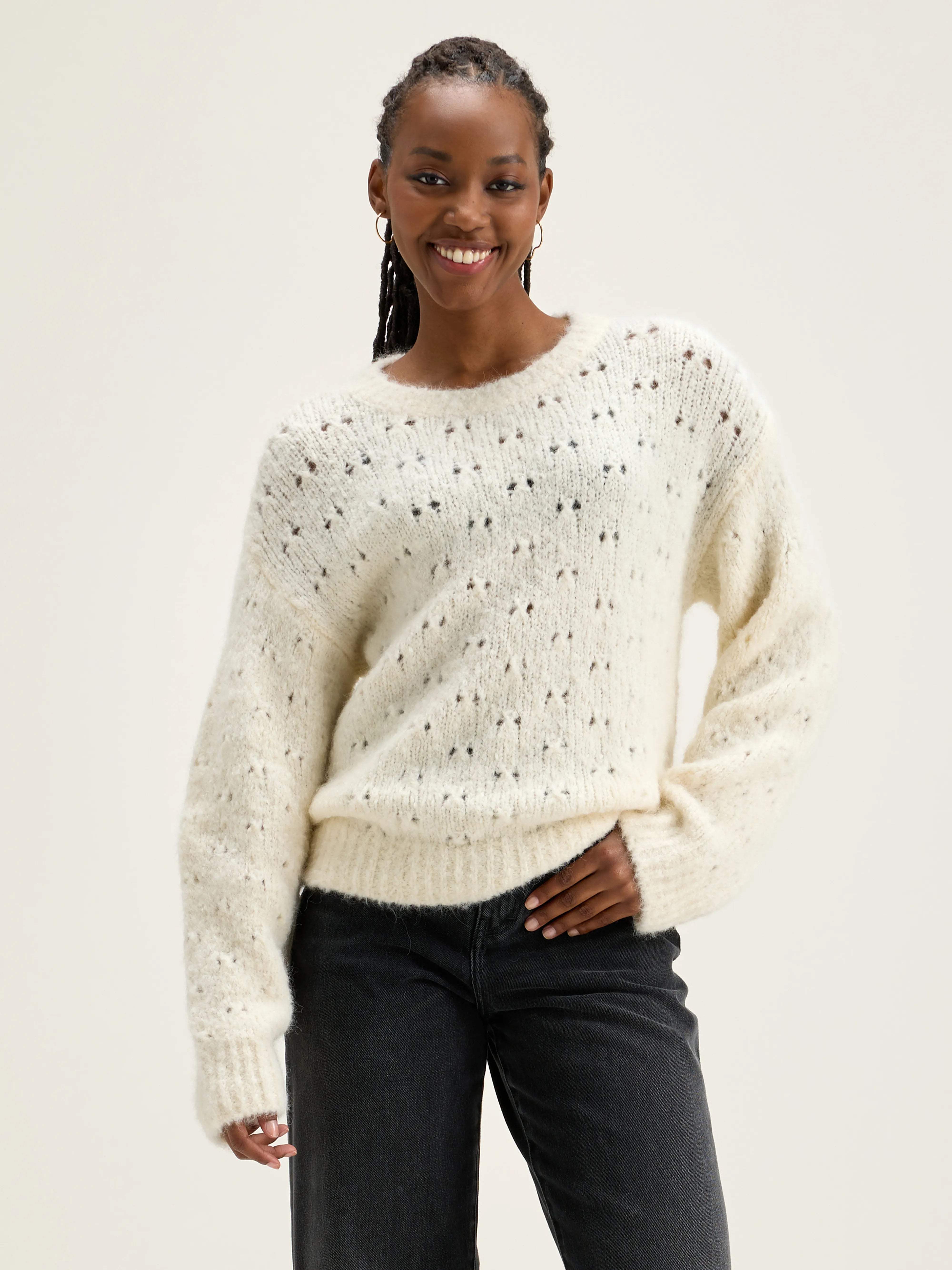 Abot Classic Sweater - Off white For Women | Bellerose