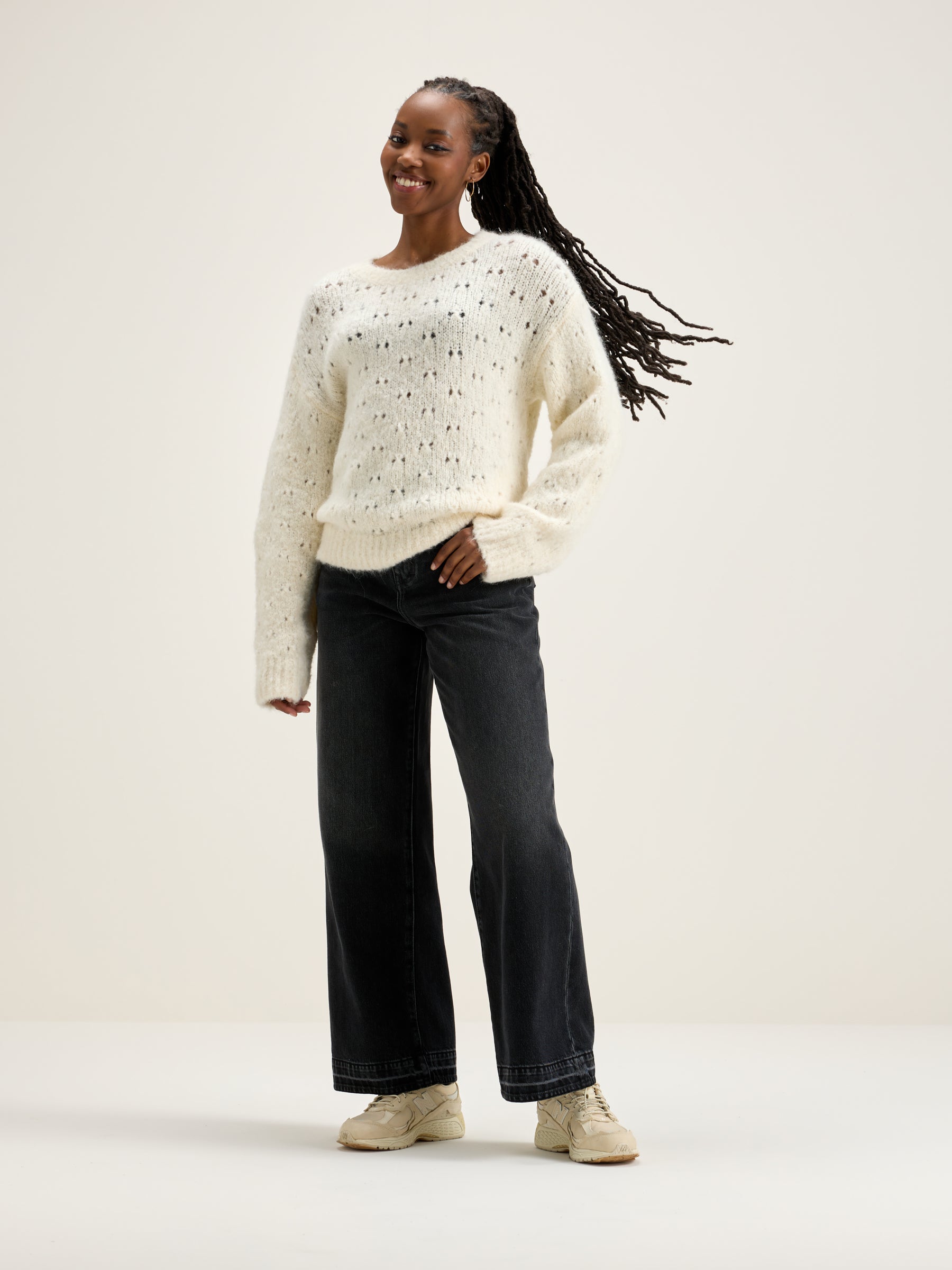 Abot Classic Sweater - Off white For Women | Bellerose