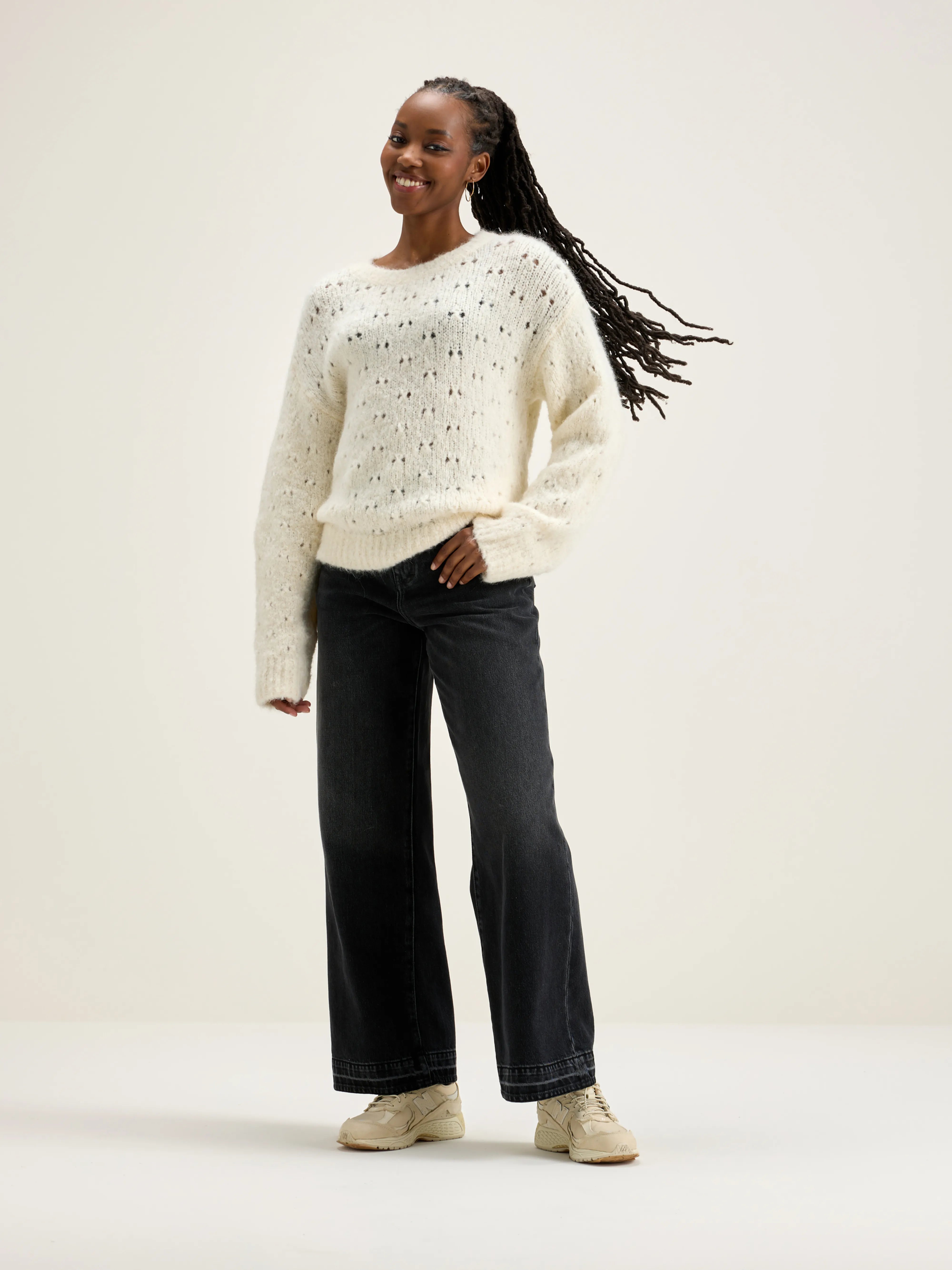 Abot Classic Sweater - Off white For Women | Bellerose