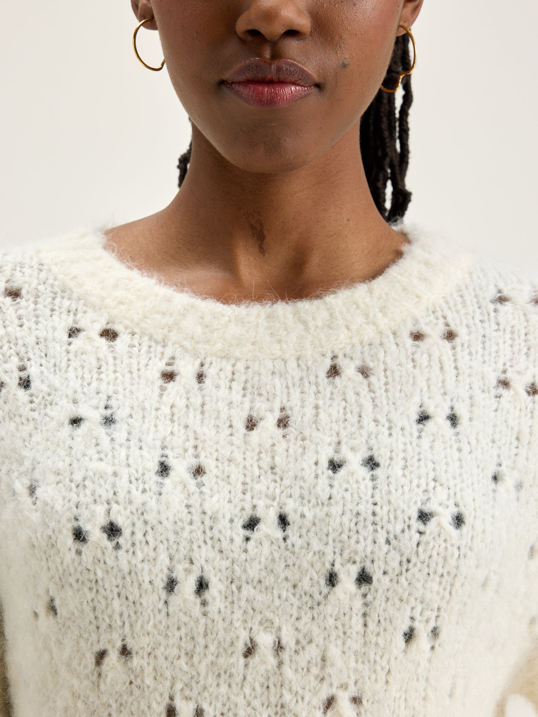 Abot Classic Sweater - Off white For Women | Bellerose