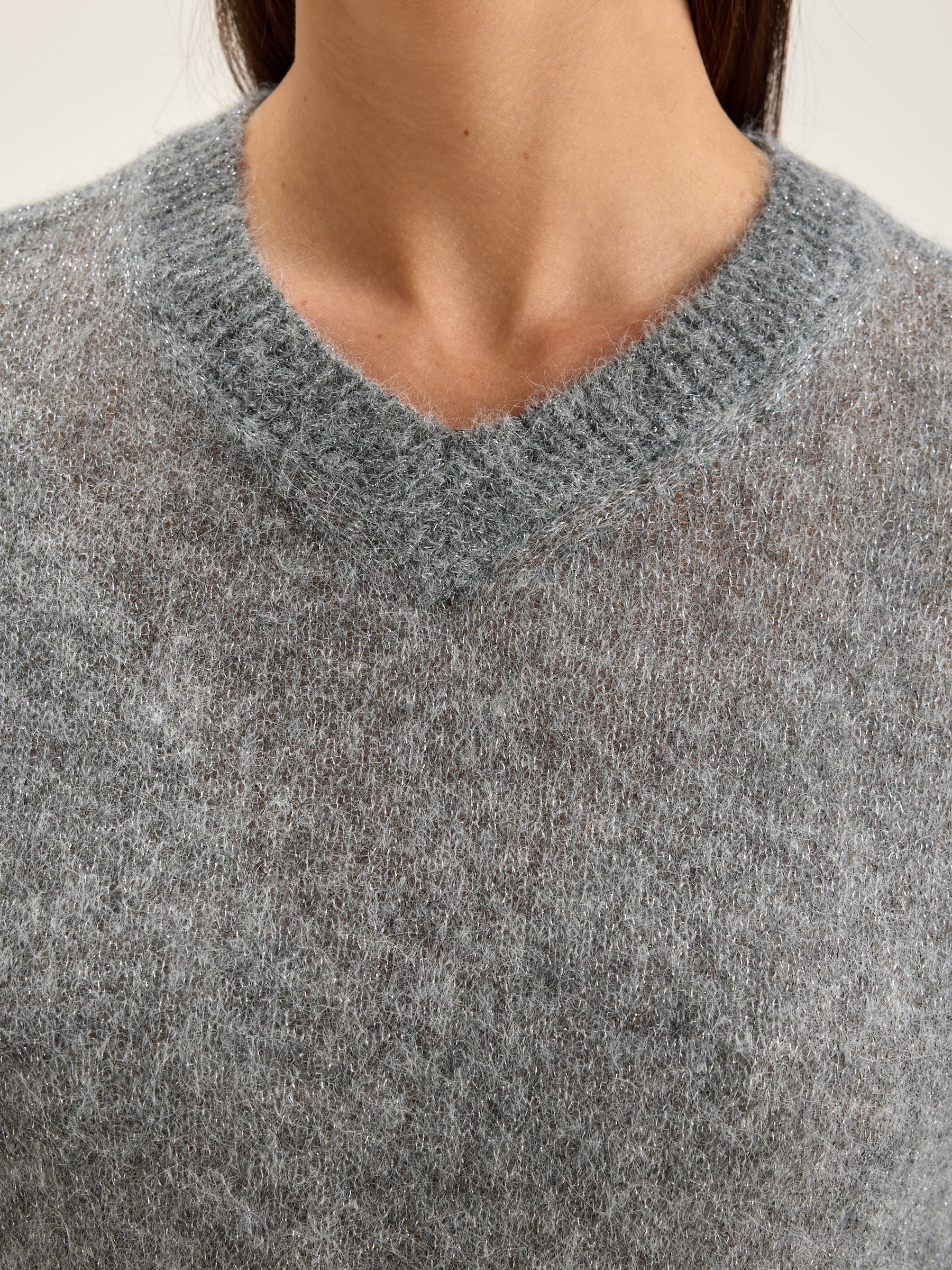 Kilux V-neck Sweater - Mid grey For Women | Bellerose