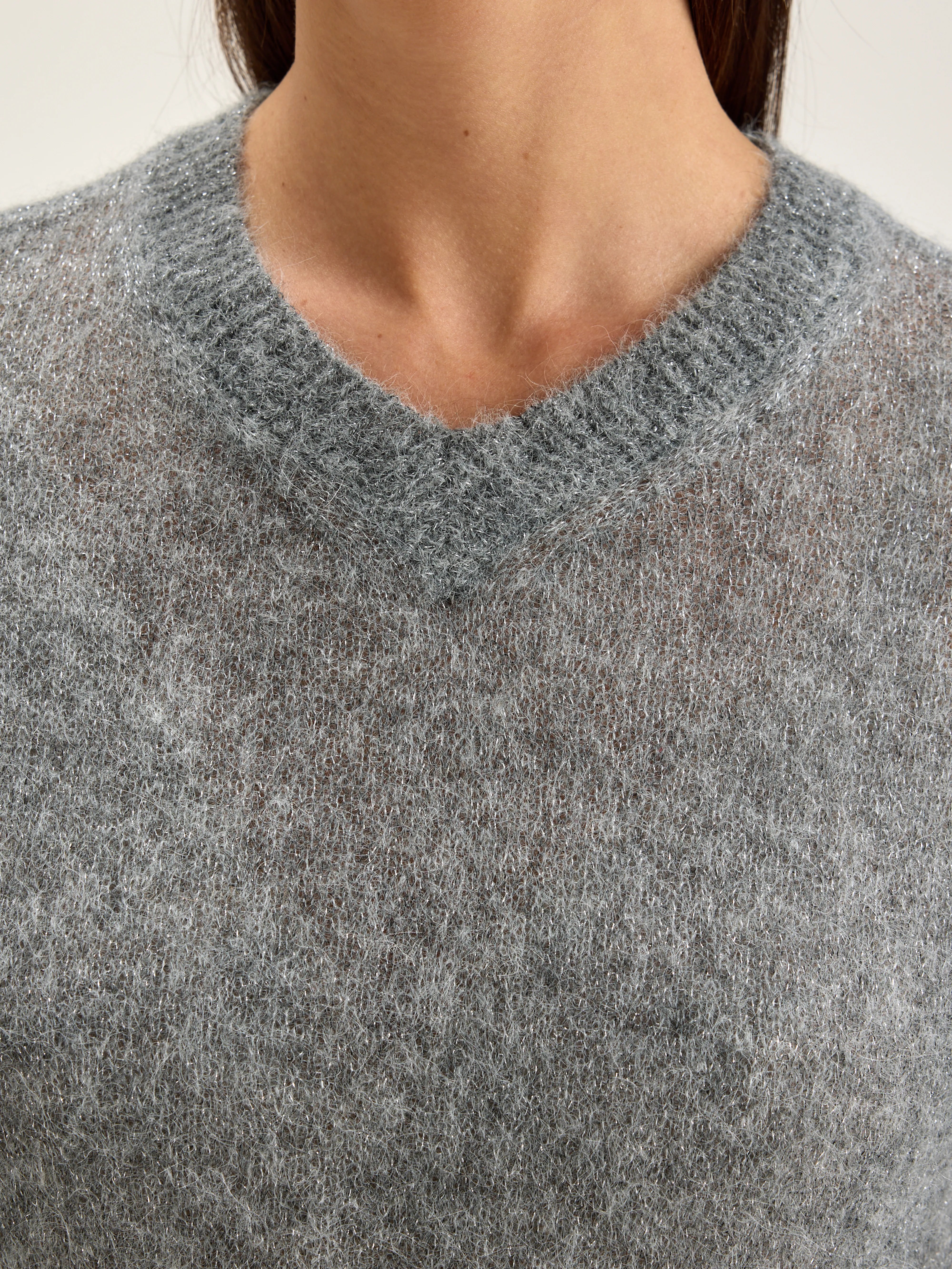 Pull Col V Kilux - Mid grey Pour Femme | Bellerose