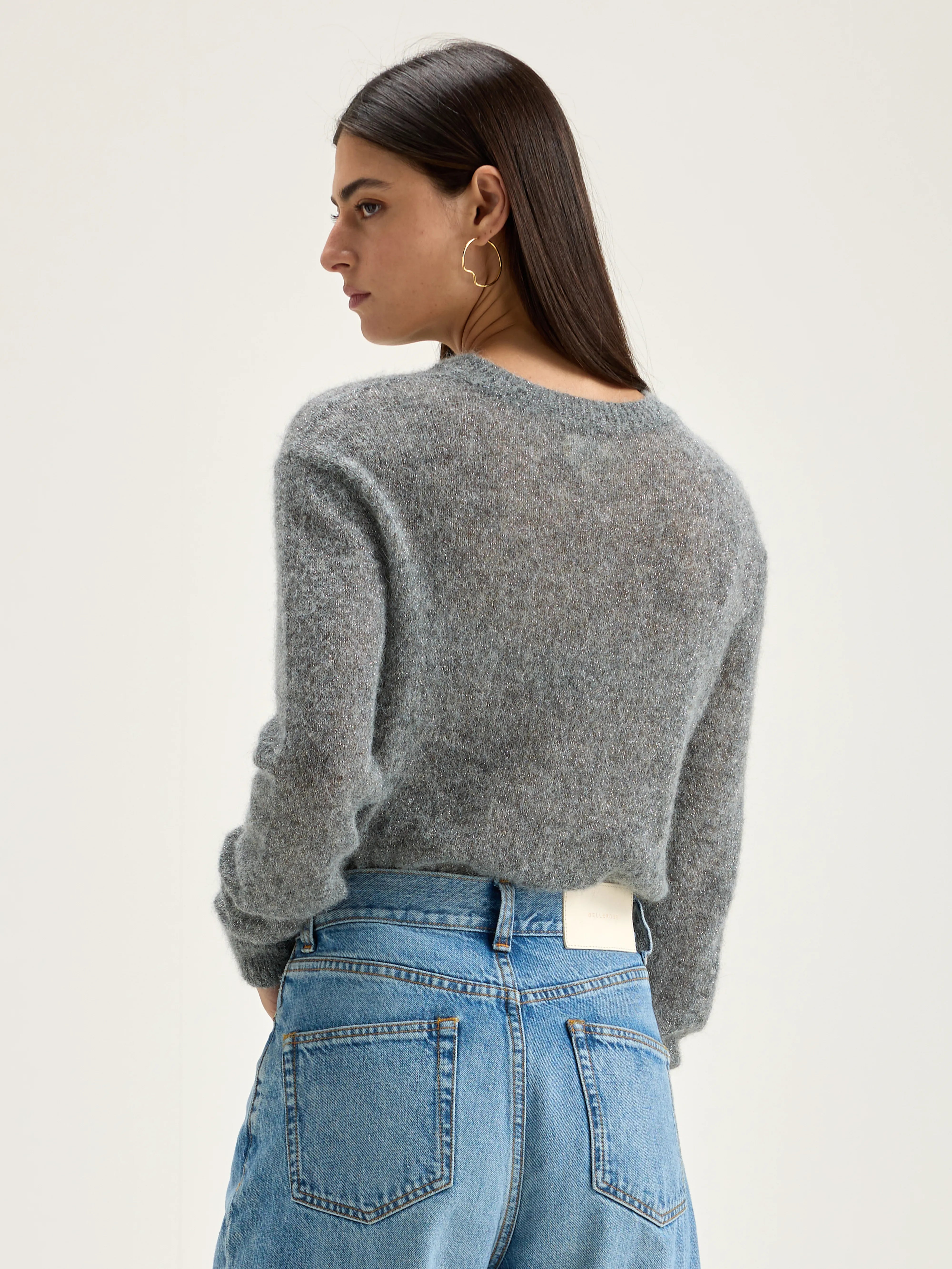 Pull Col V Kilux - Mid grey Pour Femme | Bellerose