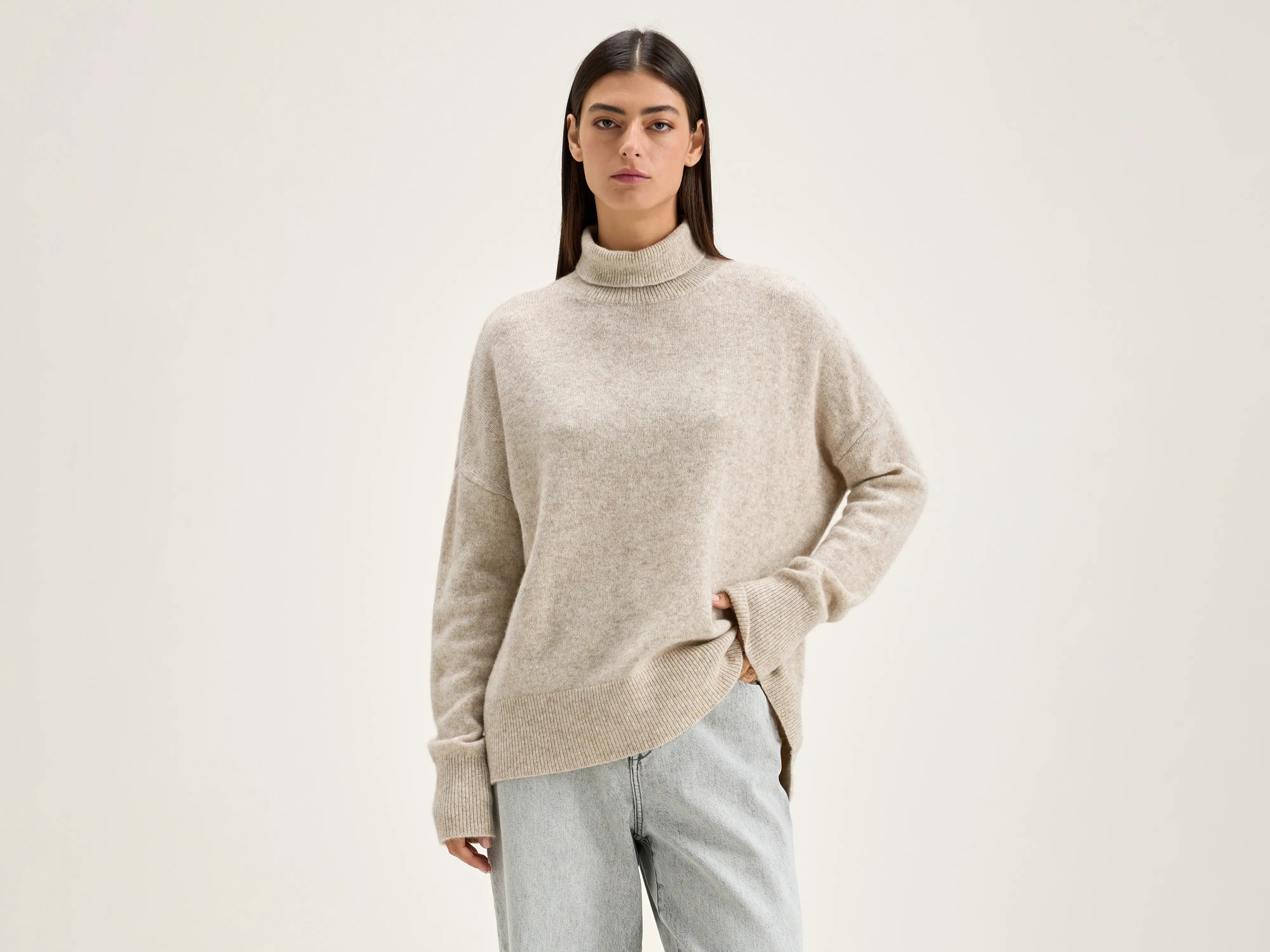 Ganzi Turtleneck Sweater - Oyster For Women | Bellerose