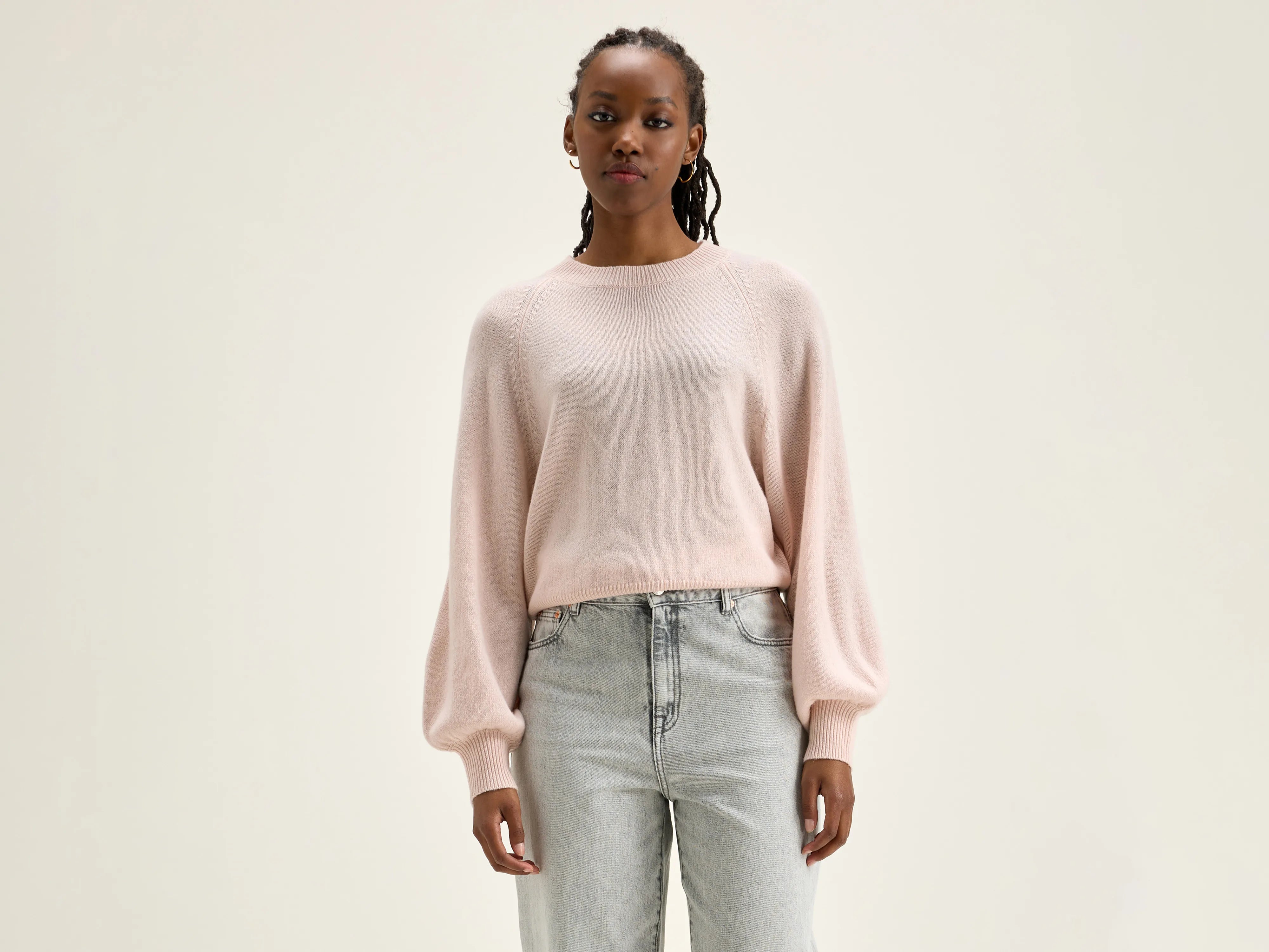 Pull col rond Ganto (242 / W / LIGHT ROSE)