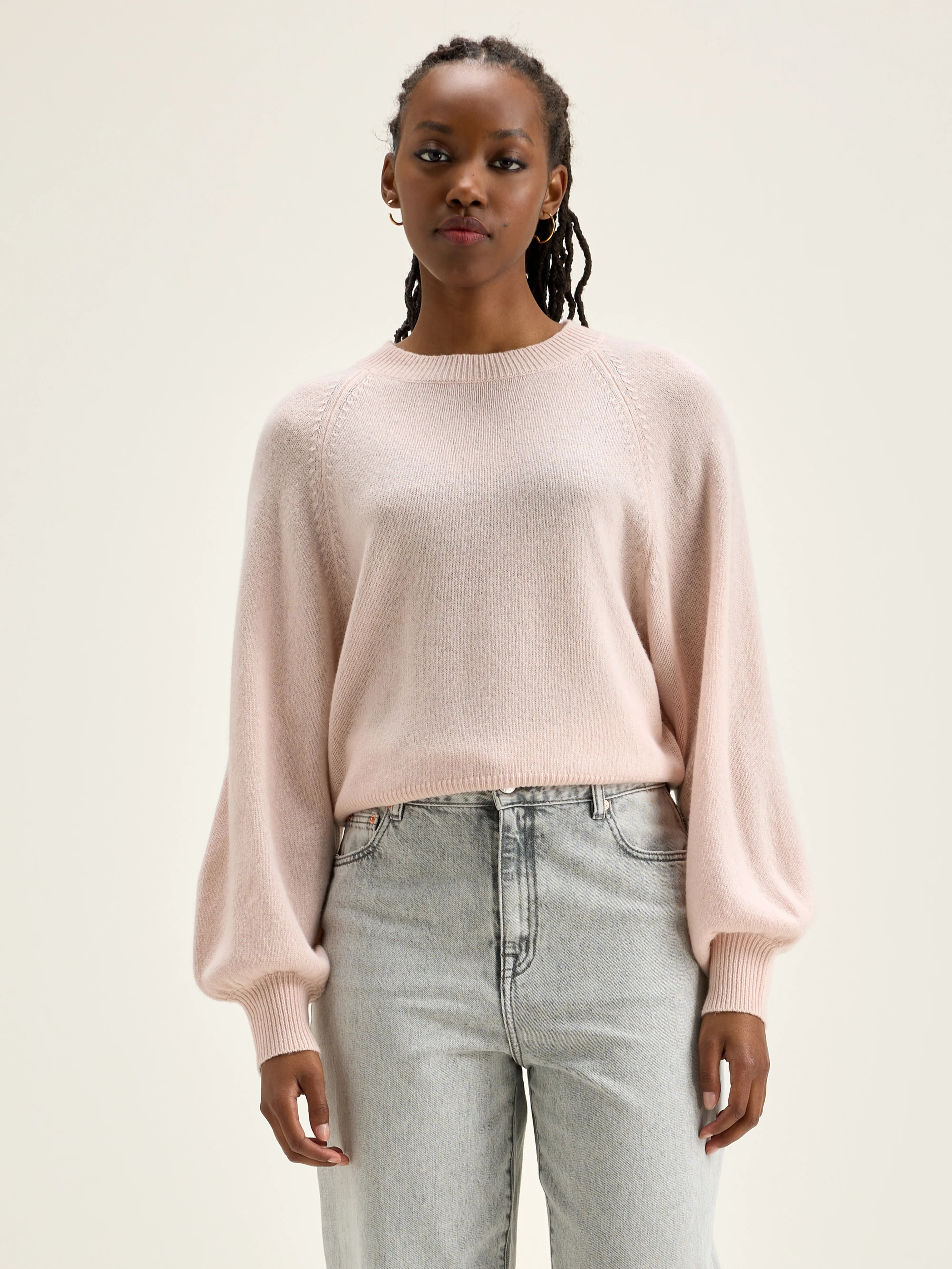 Pull col rond Ganto (242 / W / LIGHT ROSE)