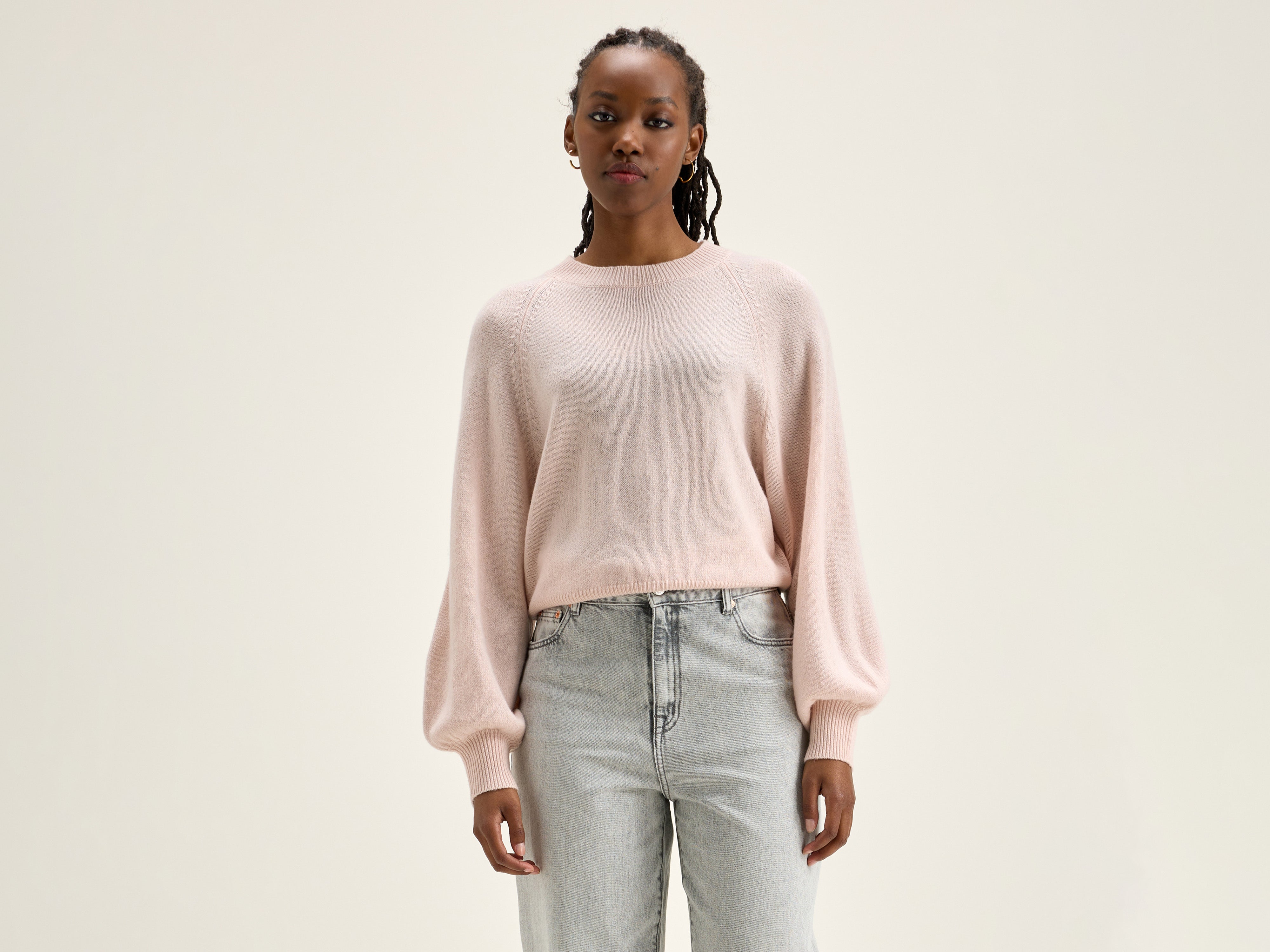 Pull col rond Ganto (242 / W / LIGHT ROSE)