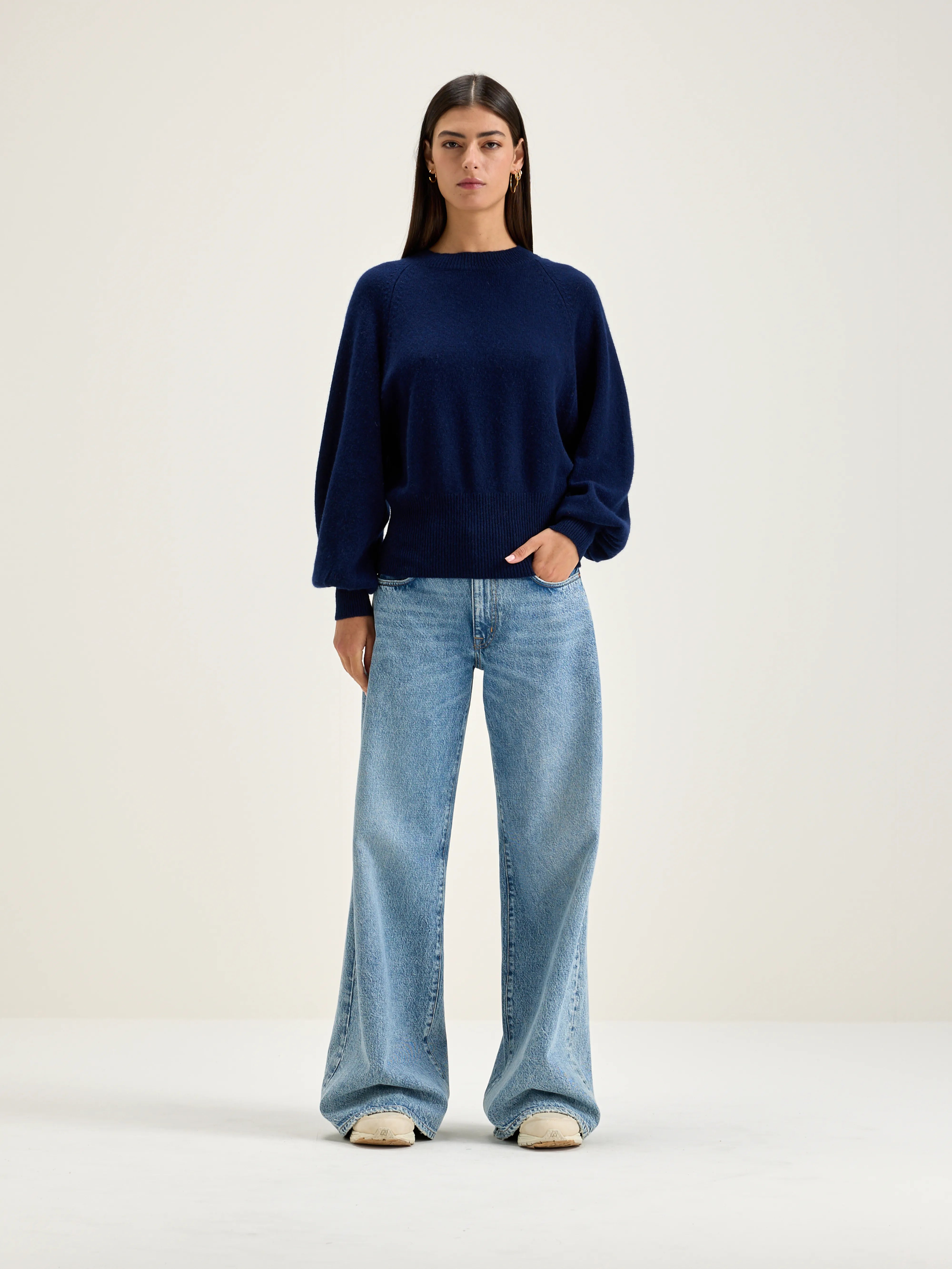 Pull Col Rond Ganto - Naval Pour Femme | Bellerose