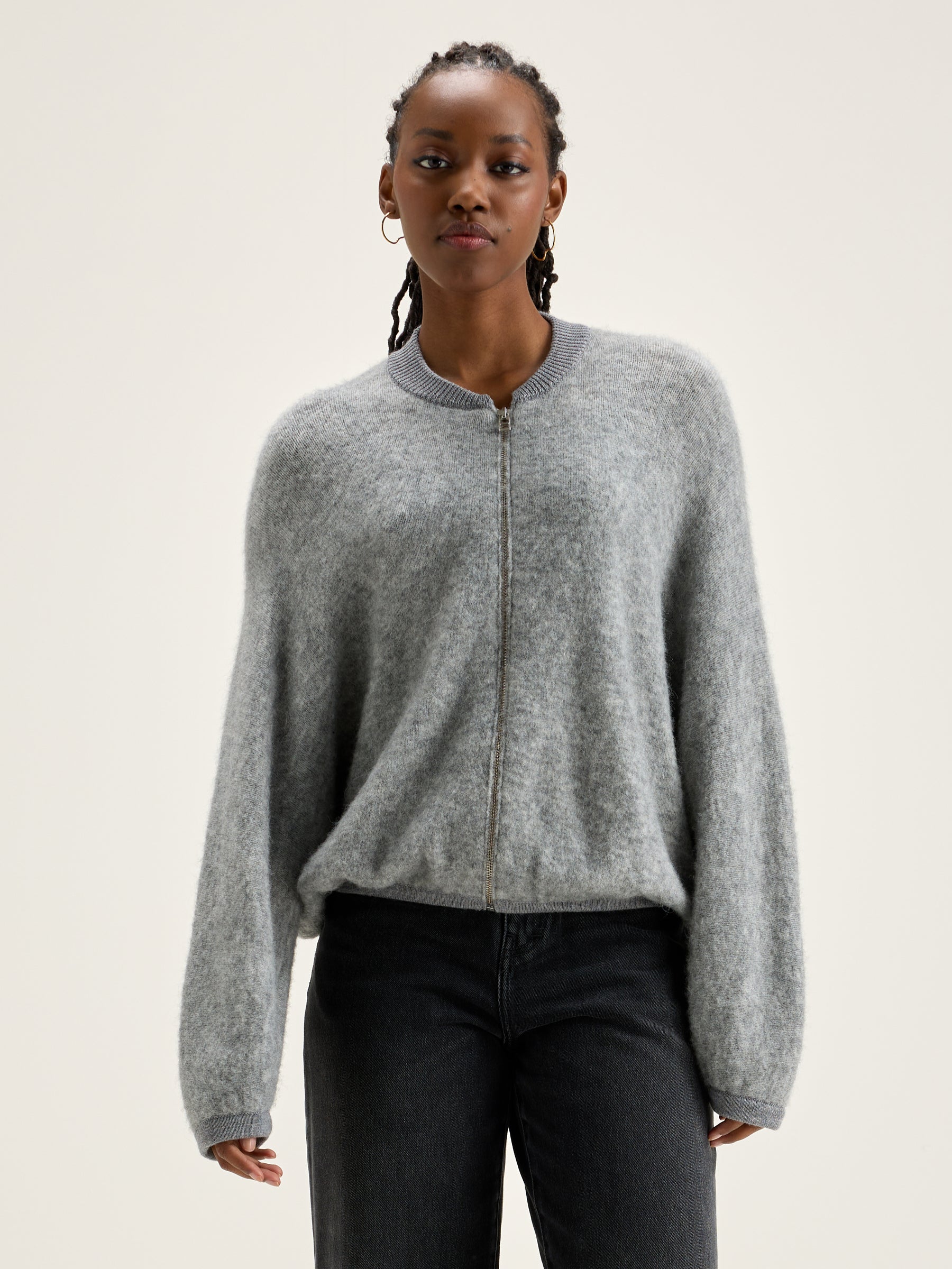 Asedi Cardigan Met Rits - Heather grey Voor Dames | Bellerose