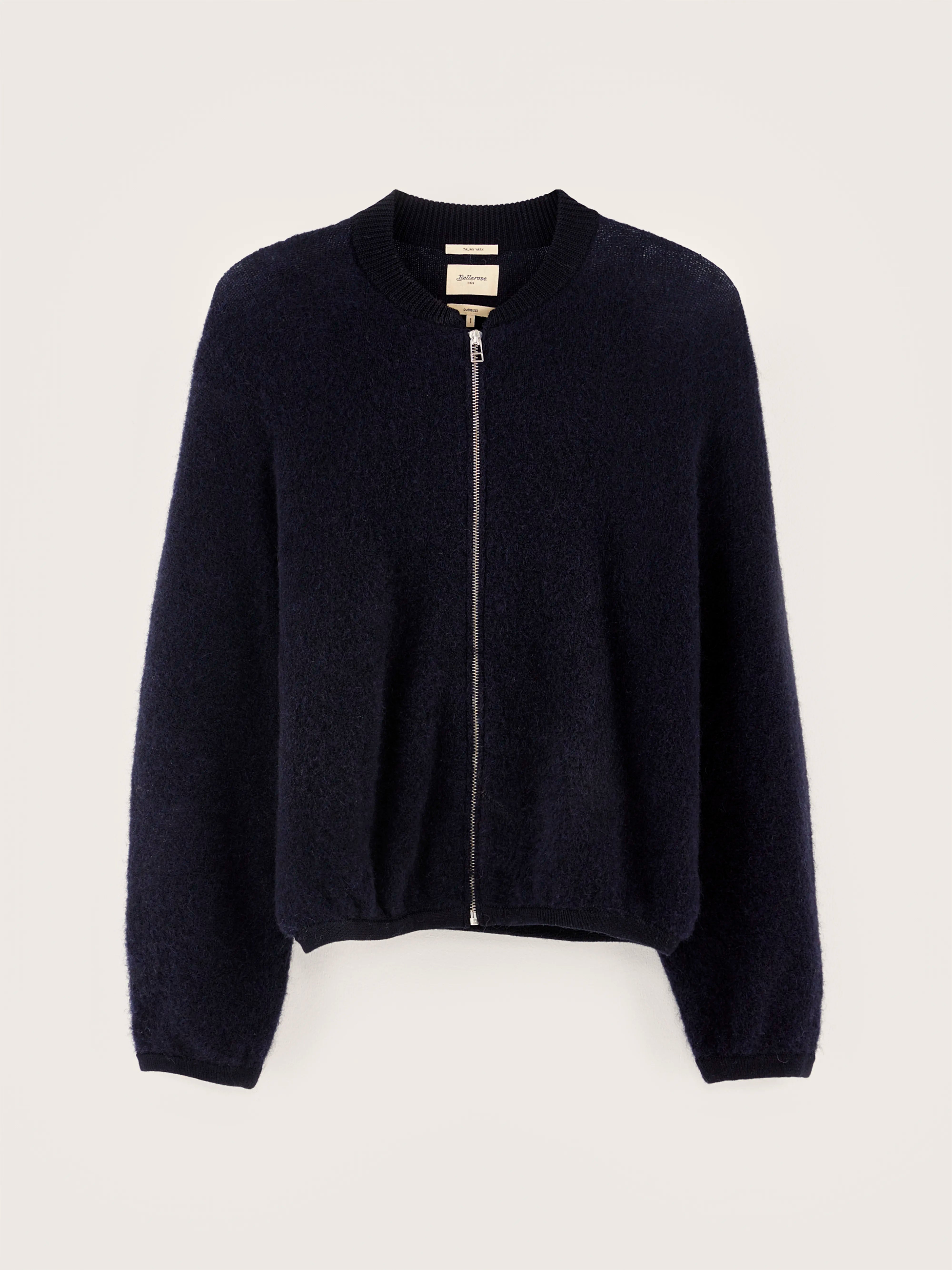 Navy zip up cardigan sale