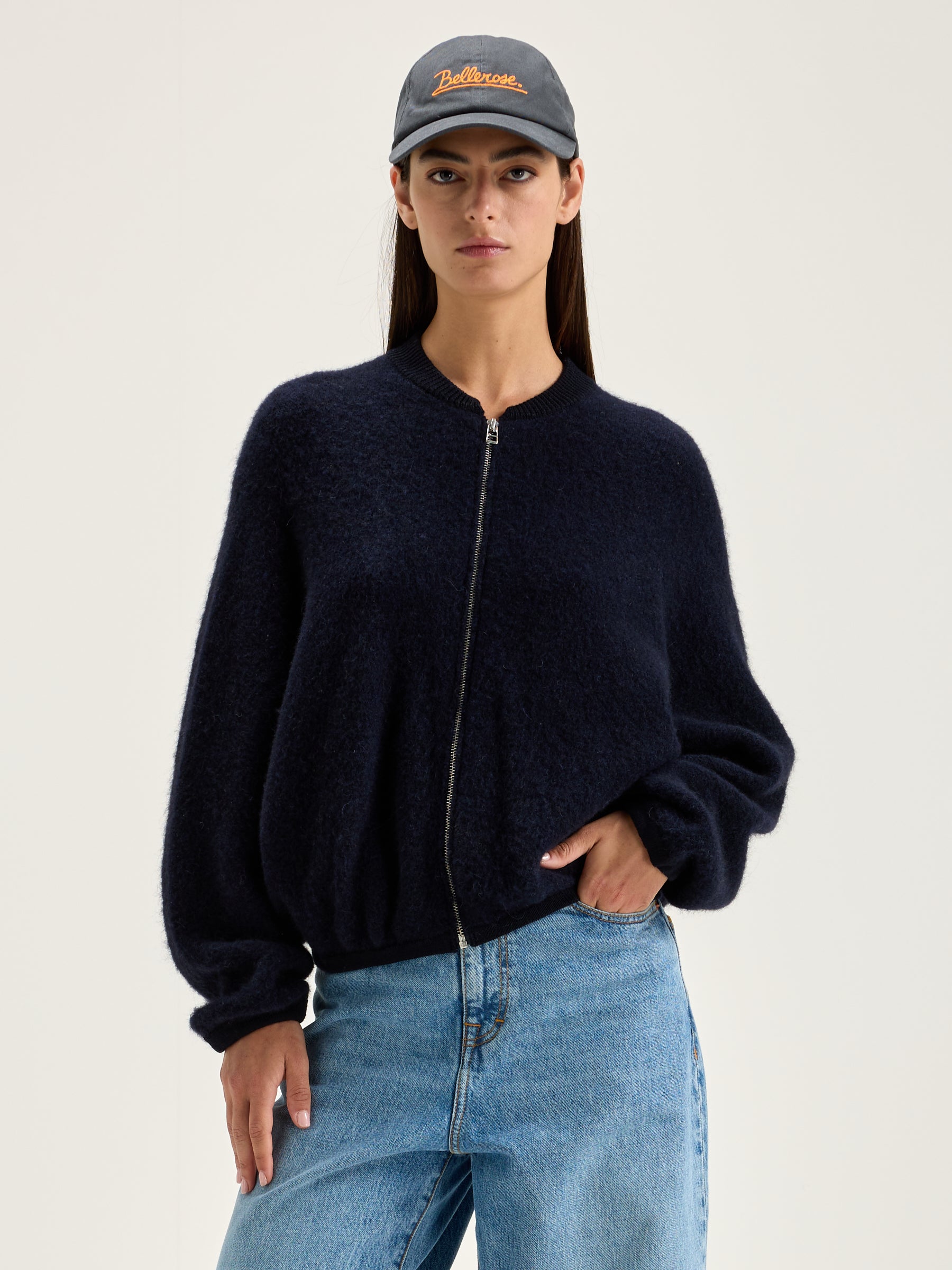 Asedi Cardigan Met Rits - Navy Voor Dames | Bellerose