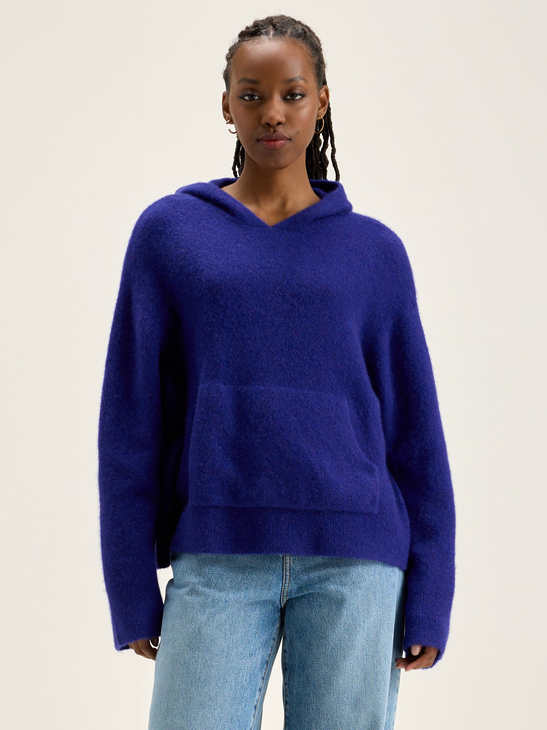 Dera knitted hoodie (242 / W / IRIS BLOOM)