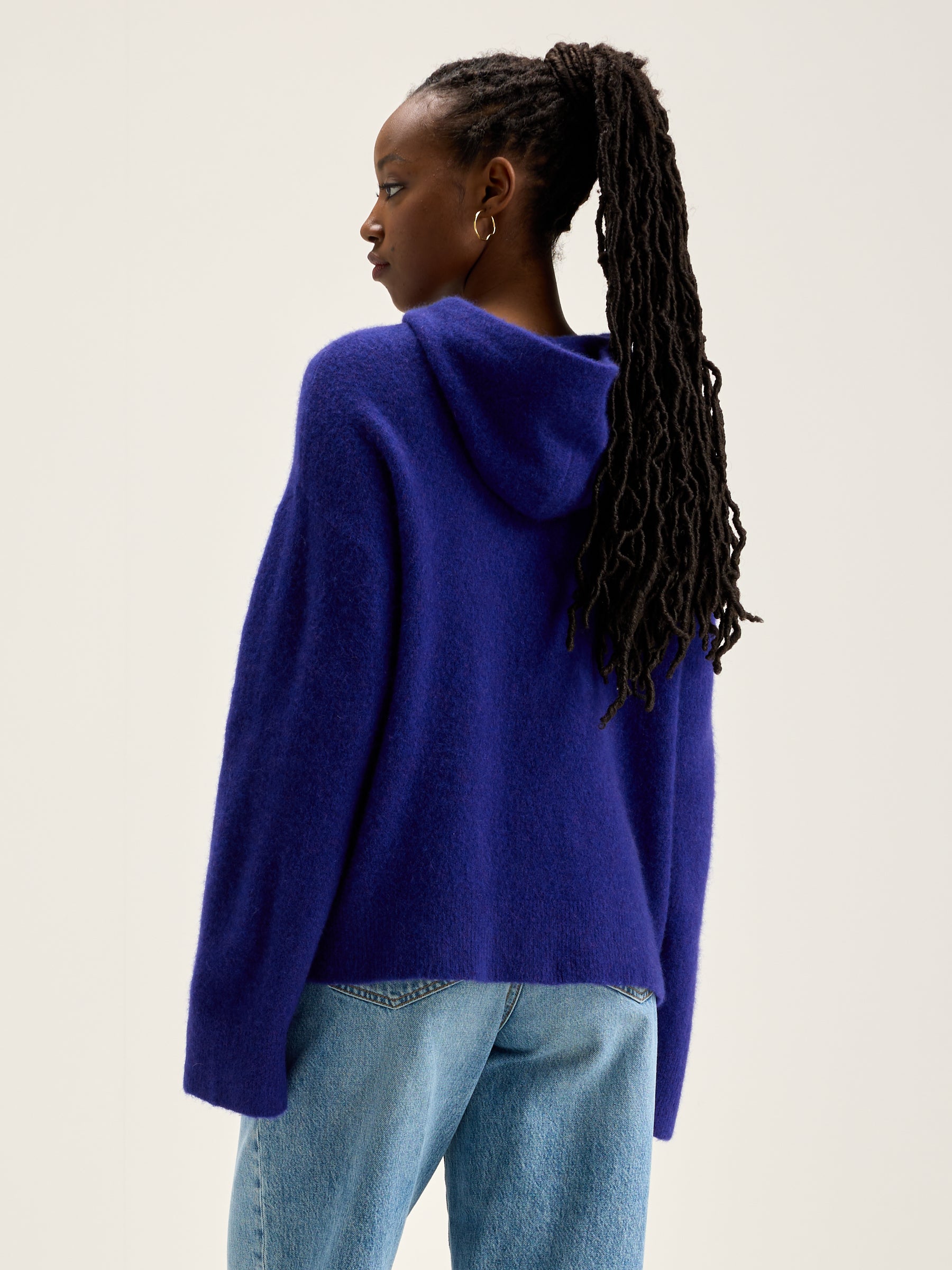 Dera Knitted Hoodie - Iris bloom For Women | Bellerose