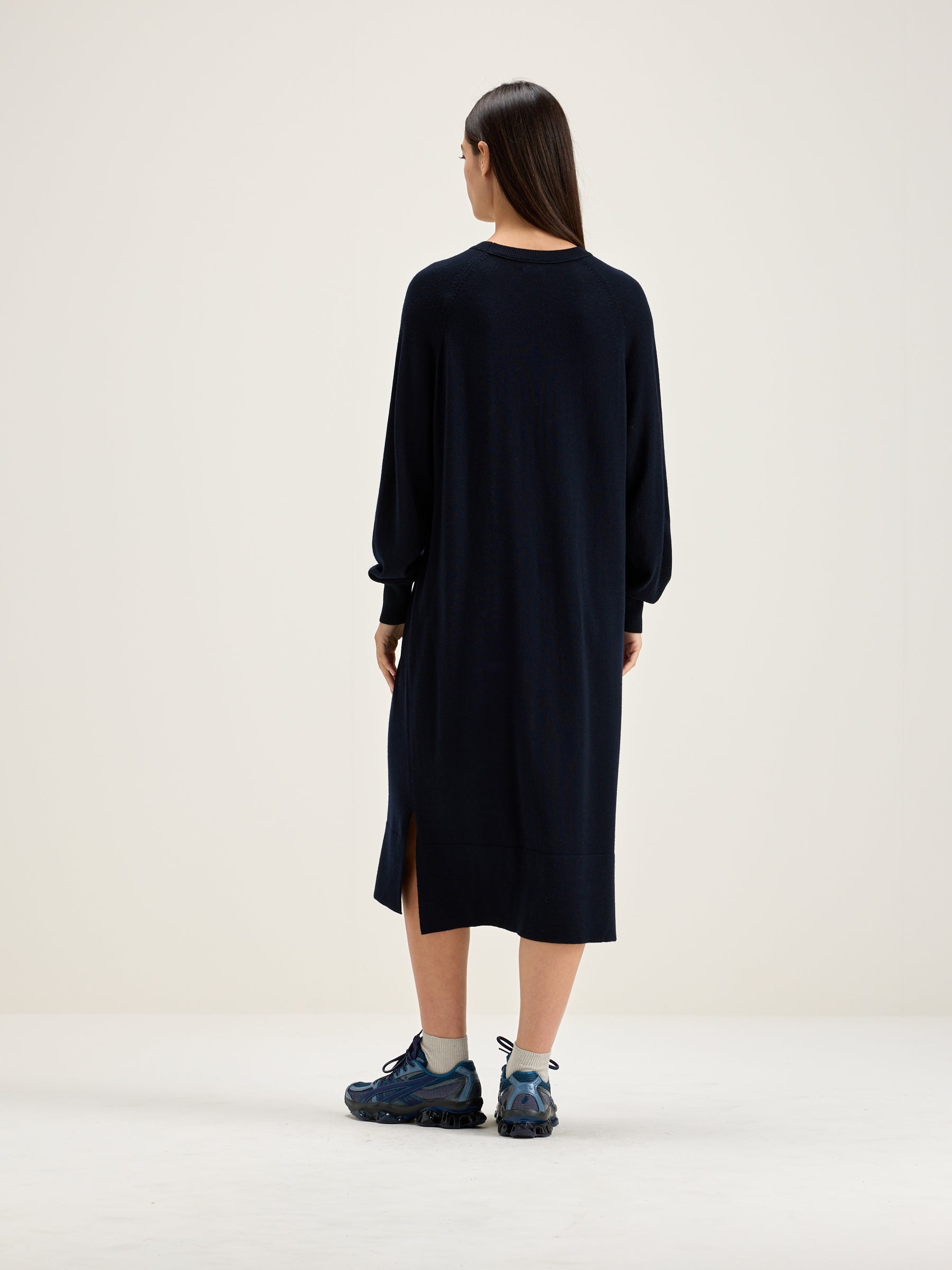 Sinc midi jurk (242 / W / NAVY)