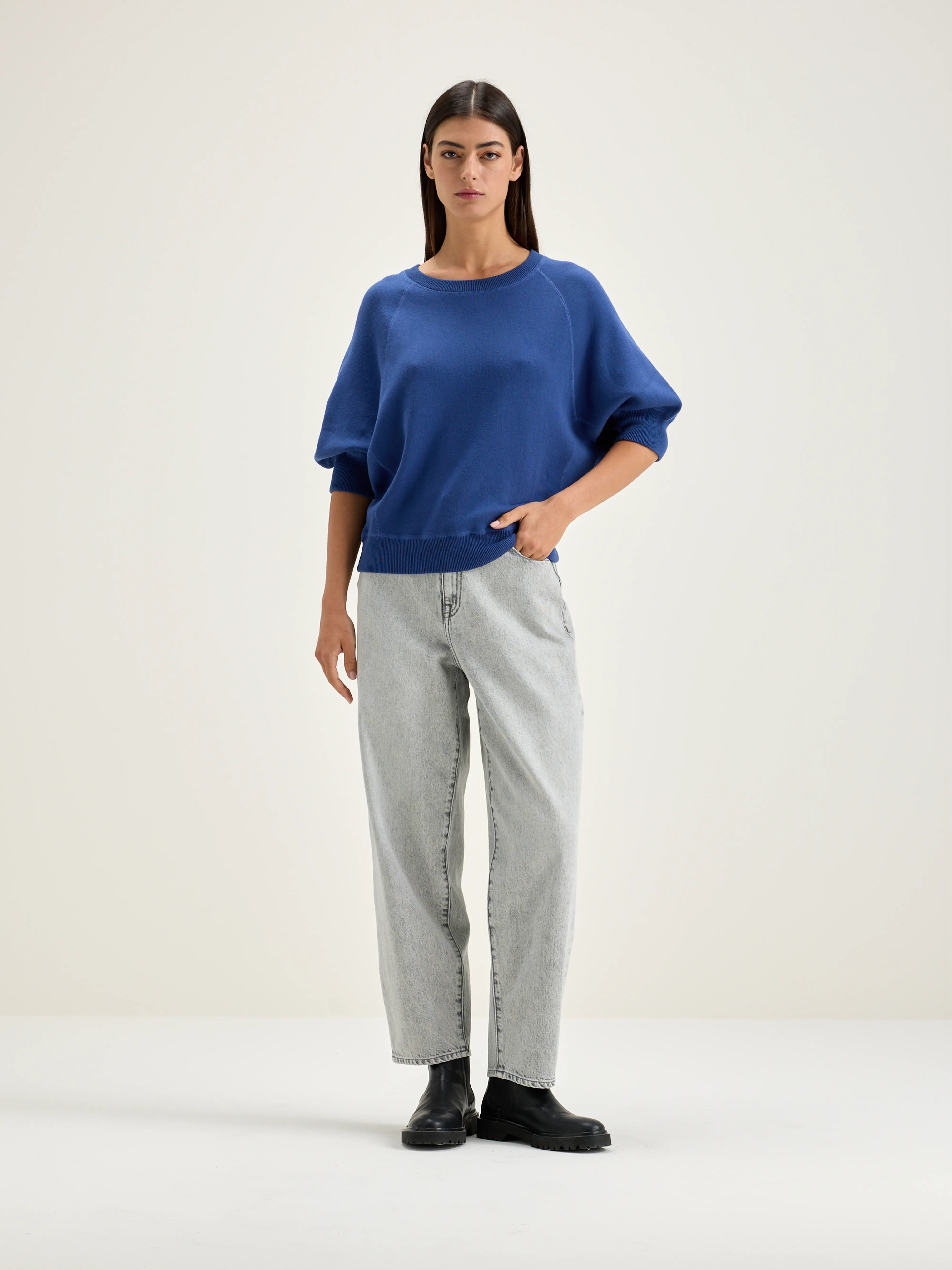 Anglet Crew-neck Sweater - Blue jeans For Women | Bellerose