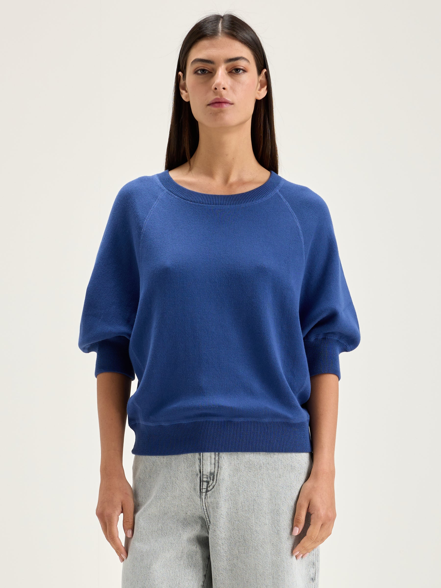 Anglet Crew-neck Sweater - Blue jeans For Women | Bellerose