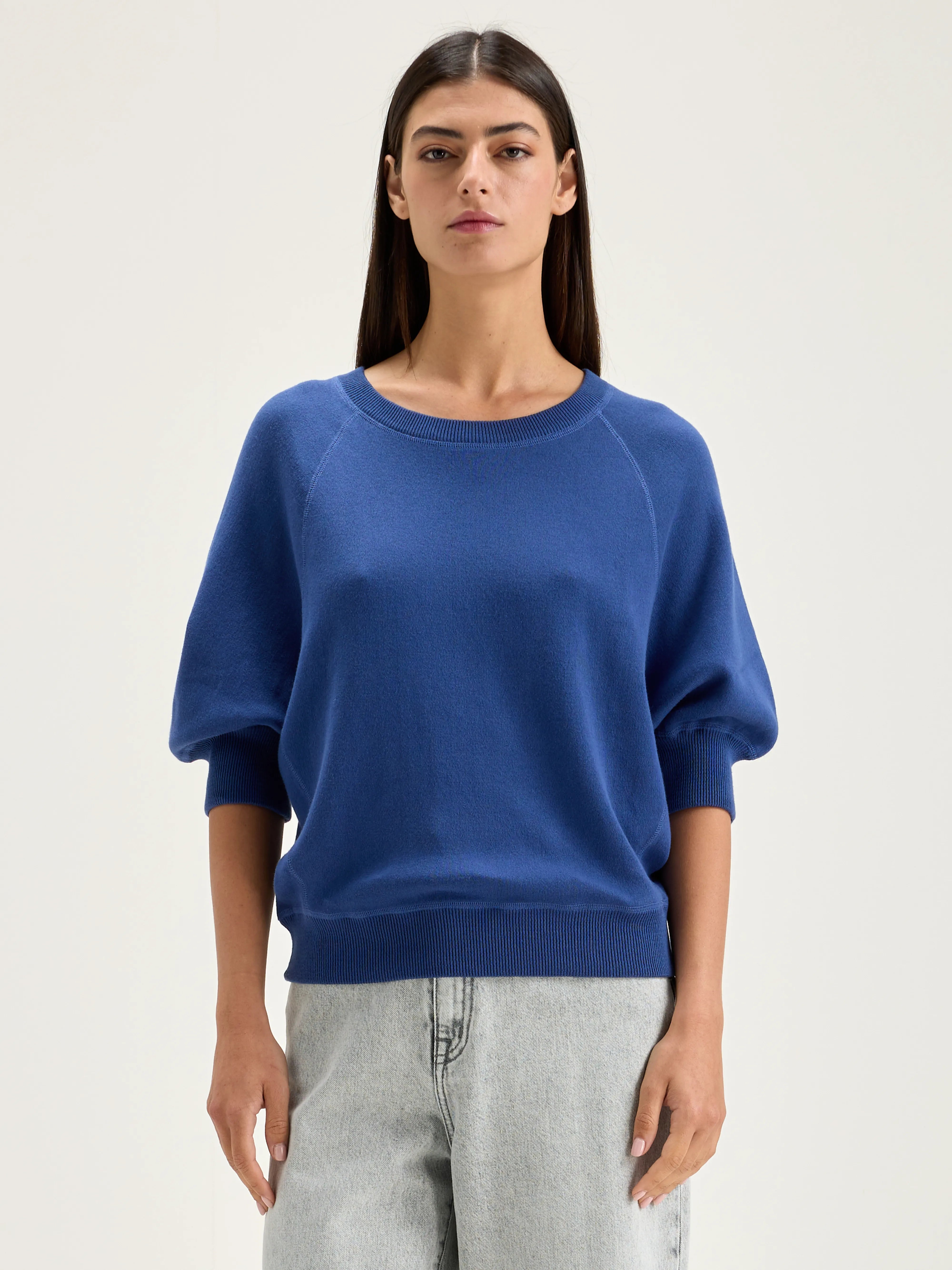 Pull col rond Anglet (242 / W / BLUE JEANS)