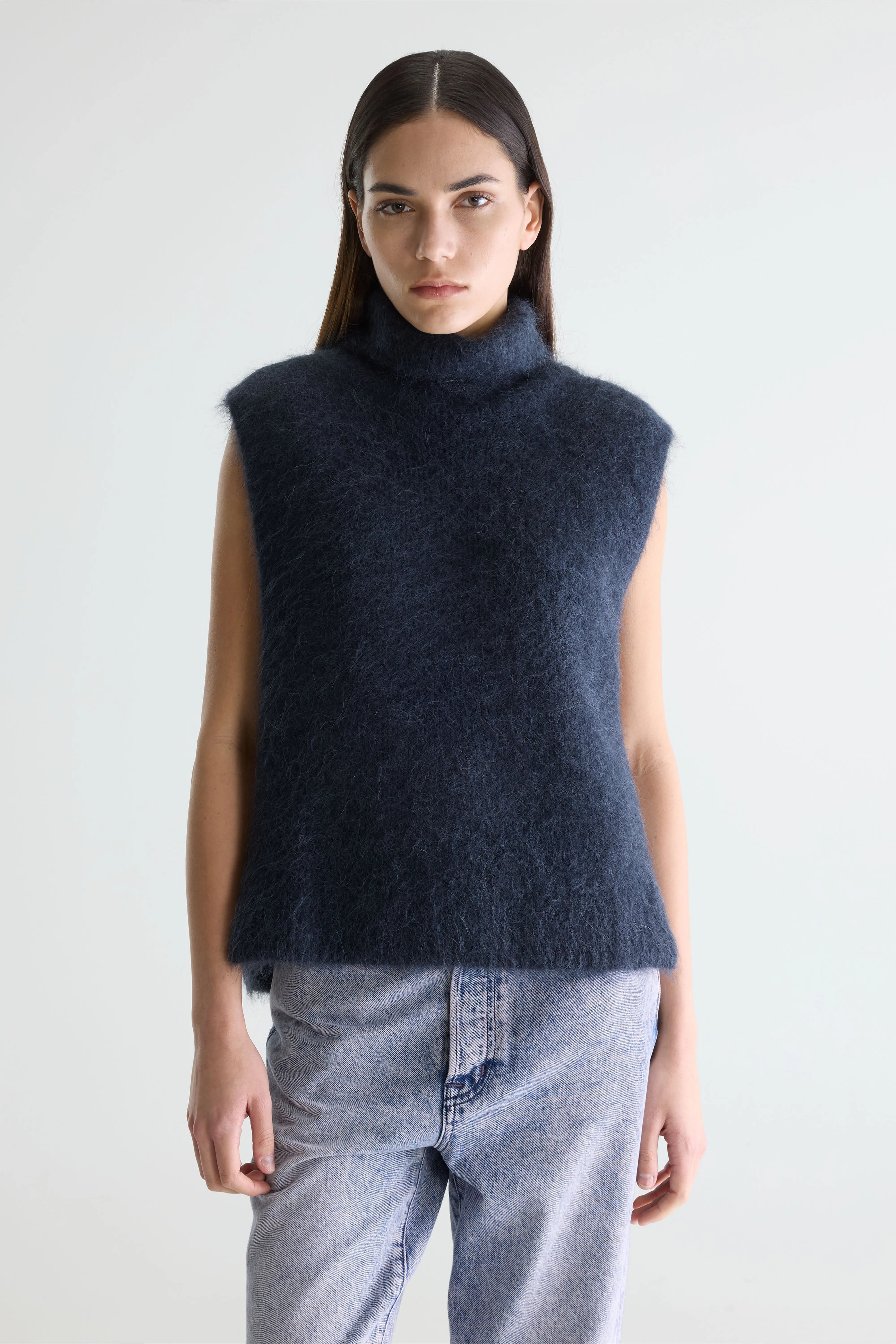 Daren Mouwloze Turtleneck Trui - Navy Voor Dames | Bellerose