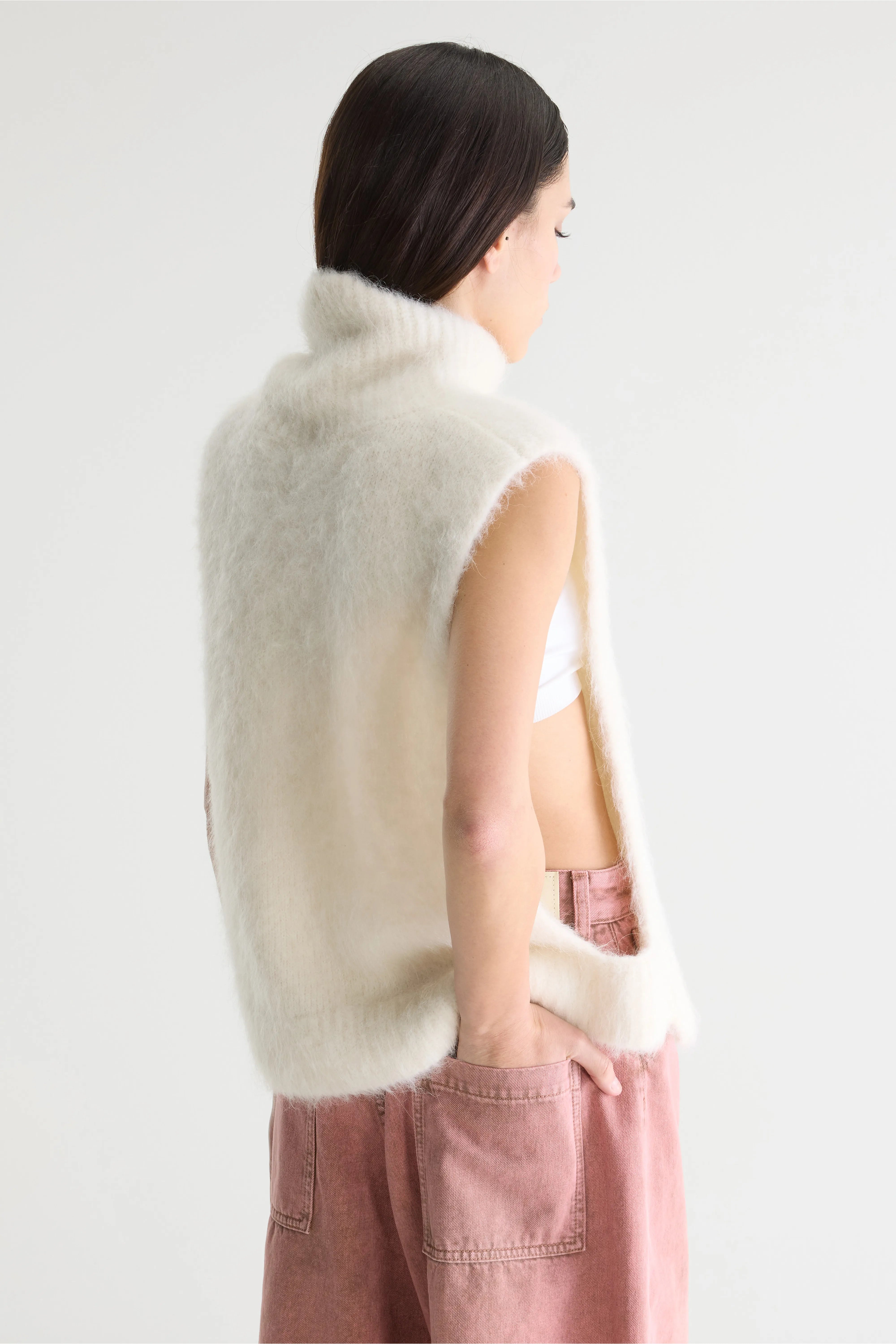 Daren Mouwloze Turtleneck Trui - Natural Voor Dames | Bellerose