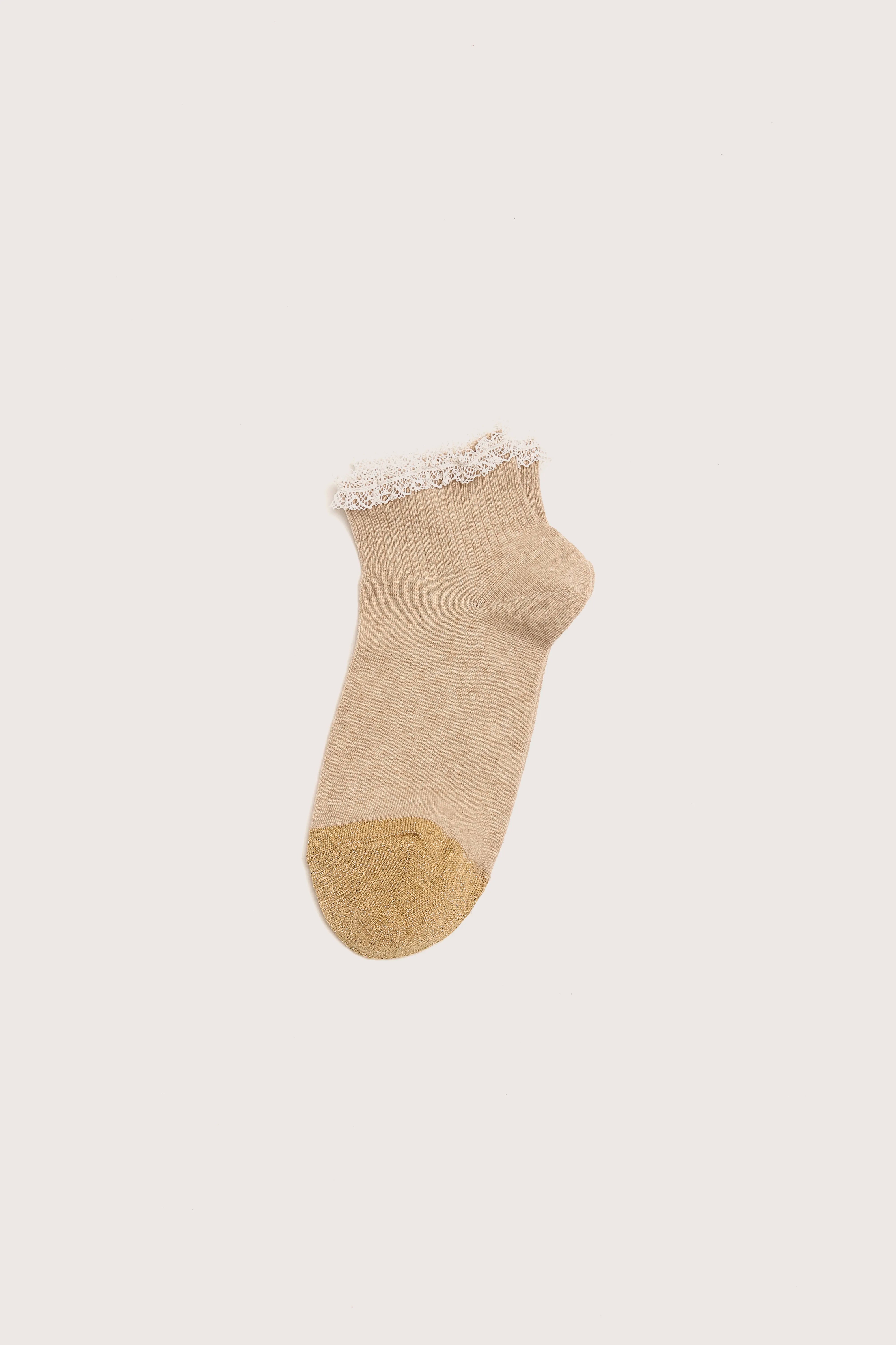 Bendel Short Socks - Beige melange / Straw / Whisper For Women | Bellerose