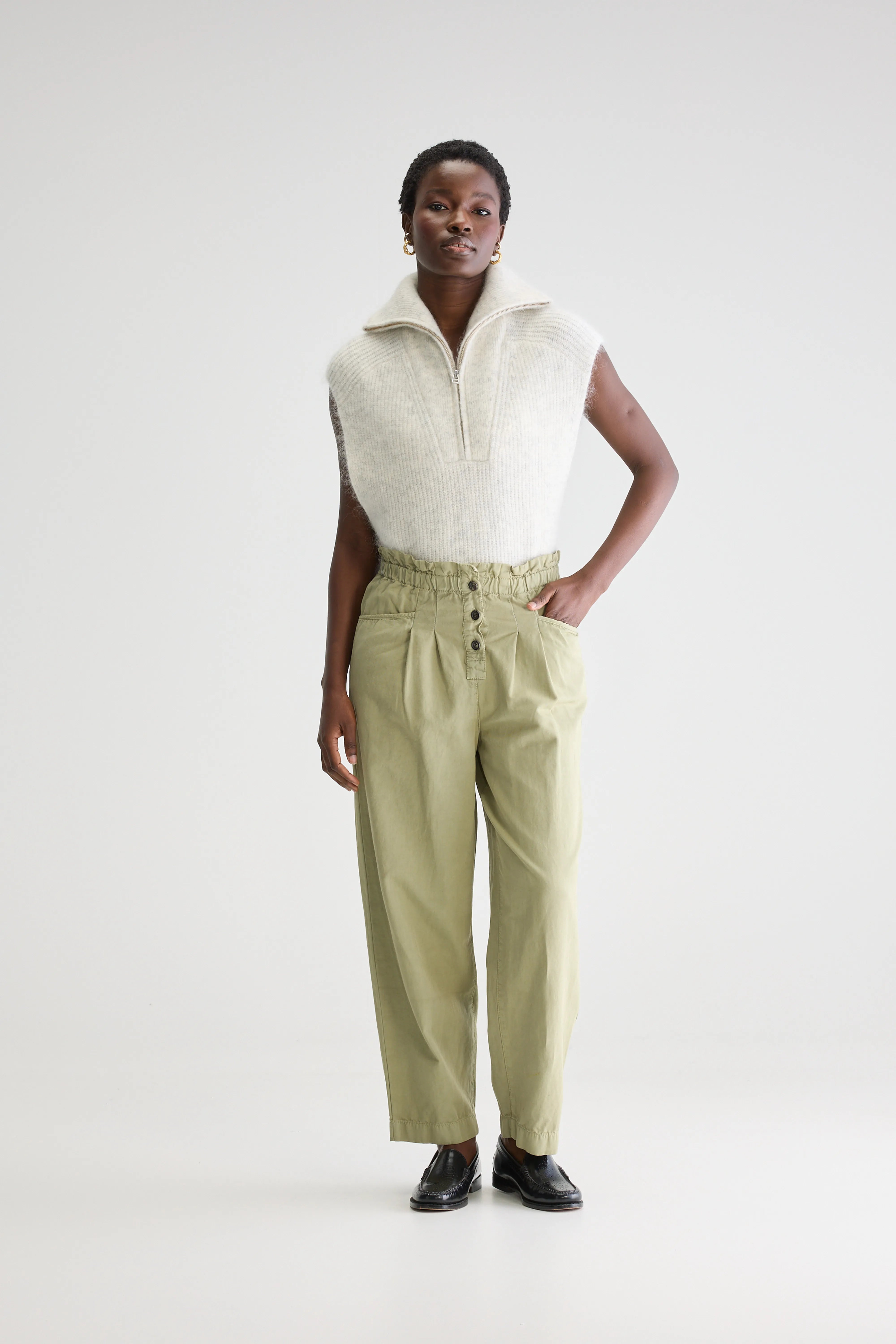 Lilow paperbag broek (251 / W / SAUGE)