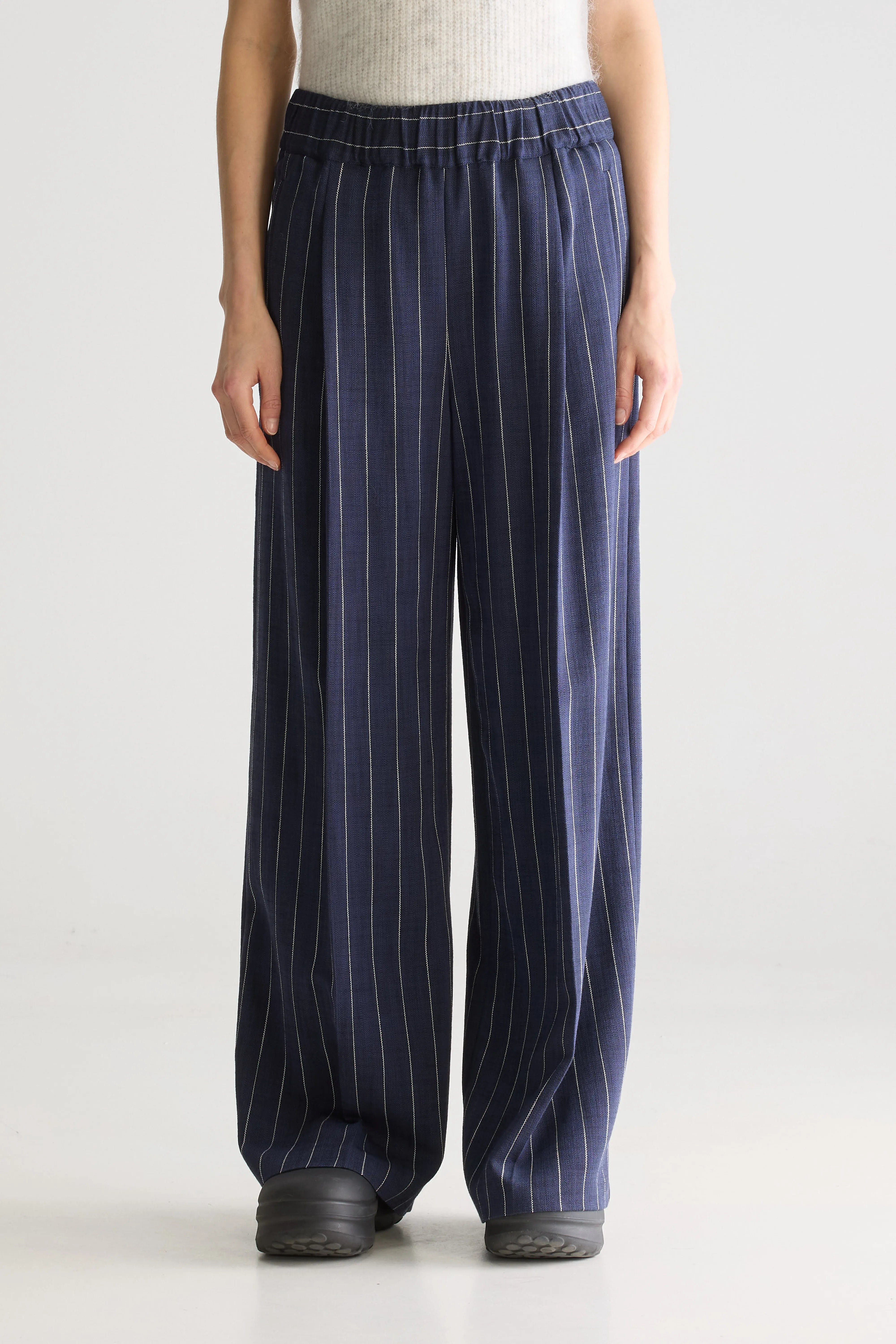 Vespa Wide Trousers - Navy For Women | Bellerose