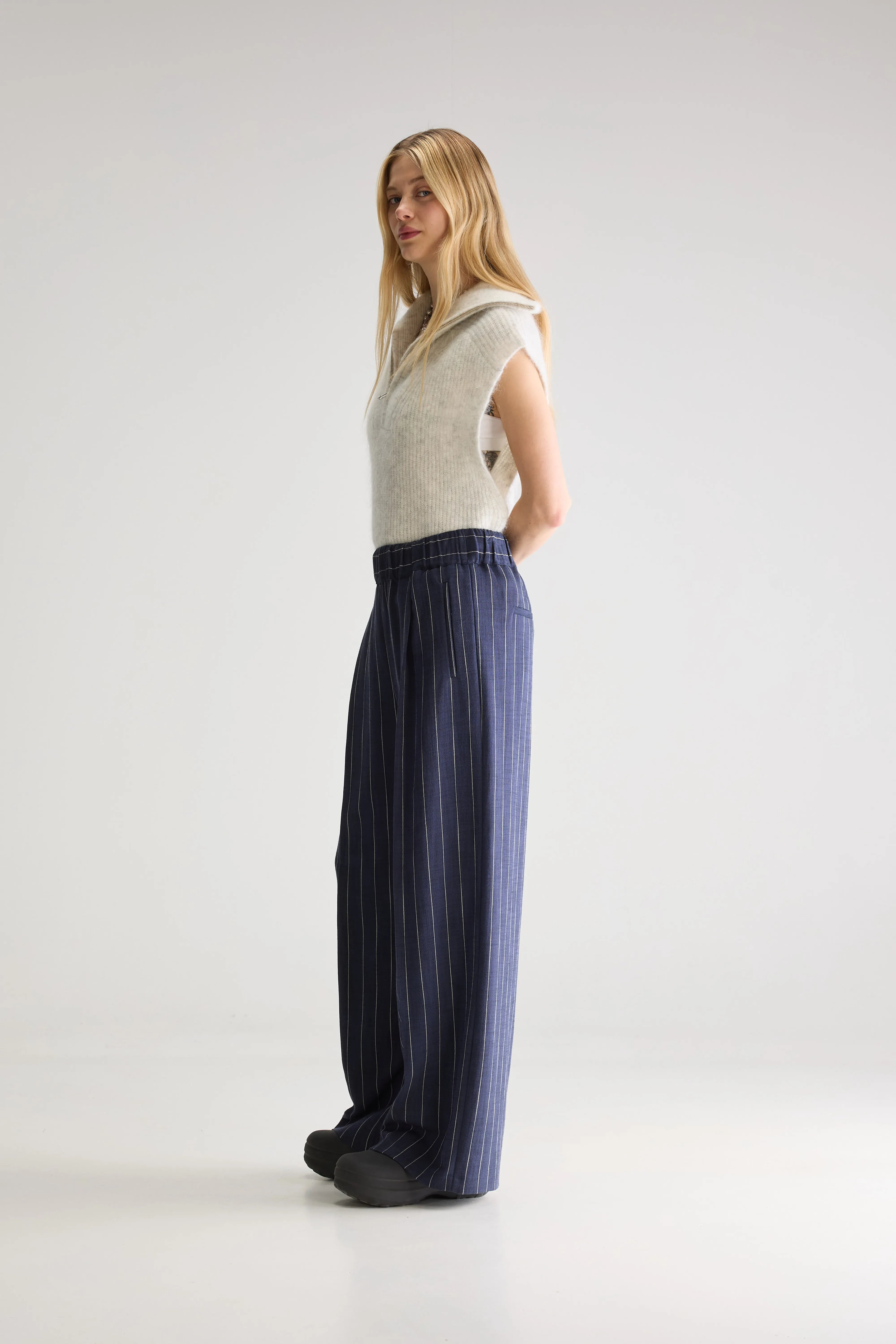 Vespa Wide Trousers - Navy For Women | Bellerose