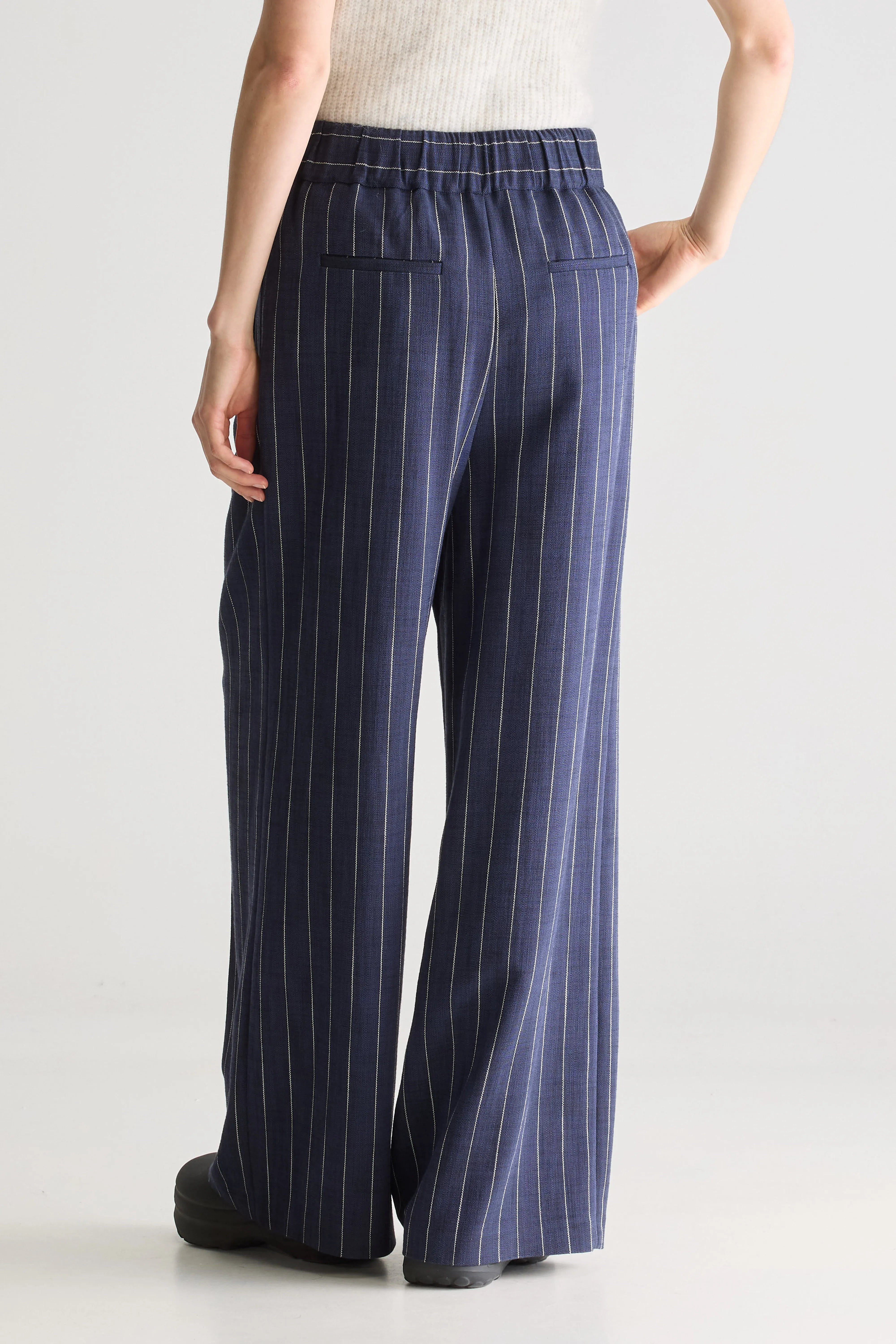 Vespa Wide Trousers - Navy For Women | Bellerose