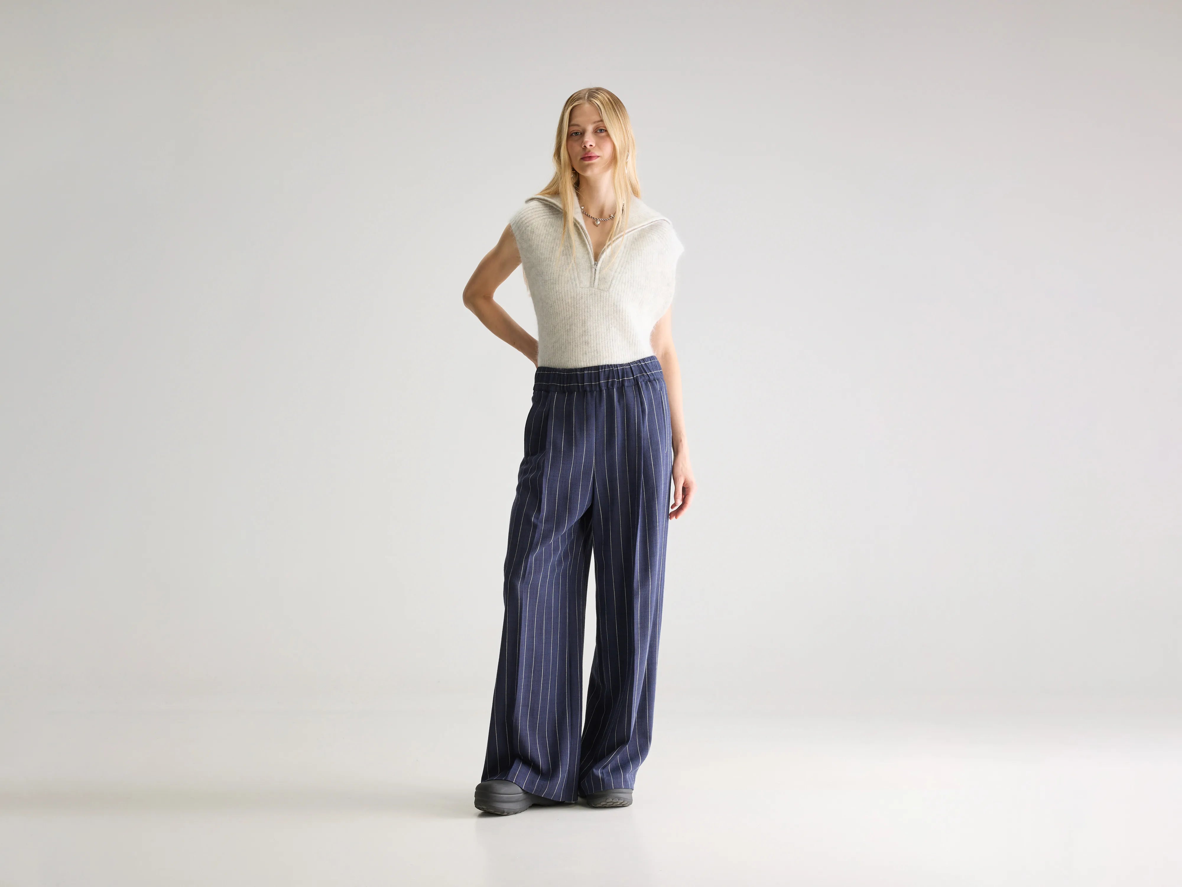 Vespa Wide Trousers - Navy For Women | Bellerose