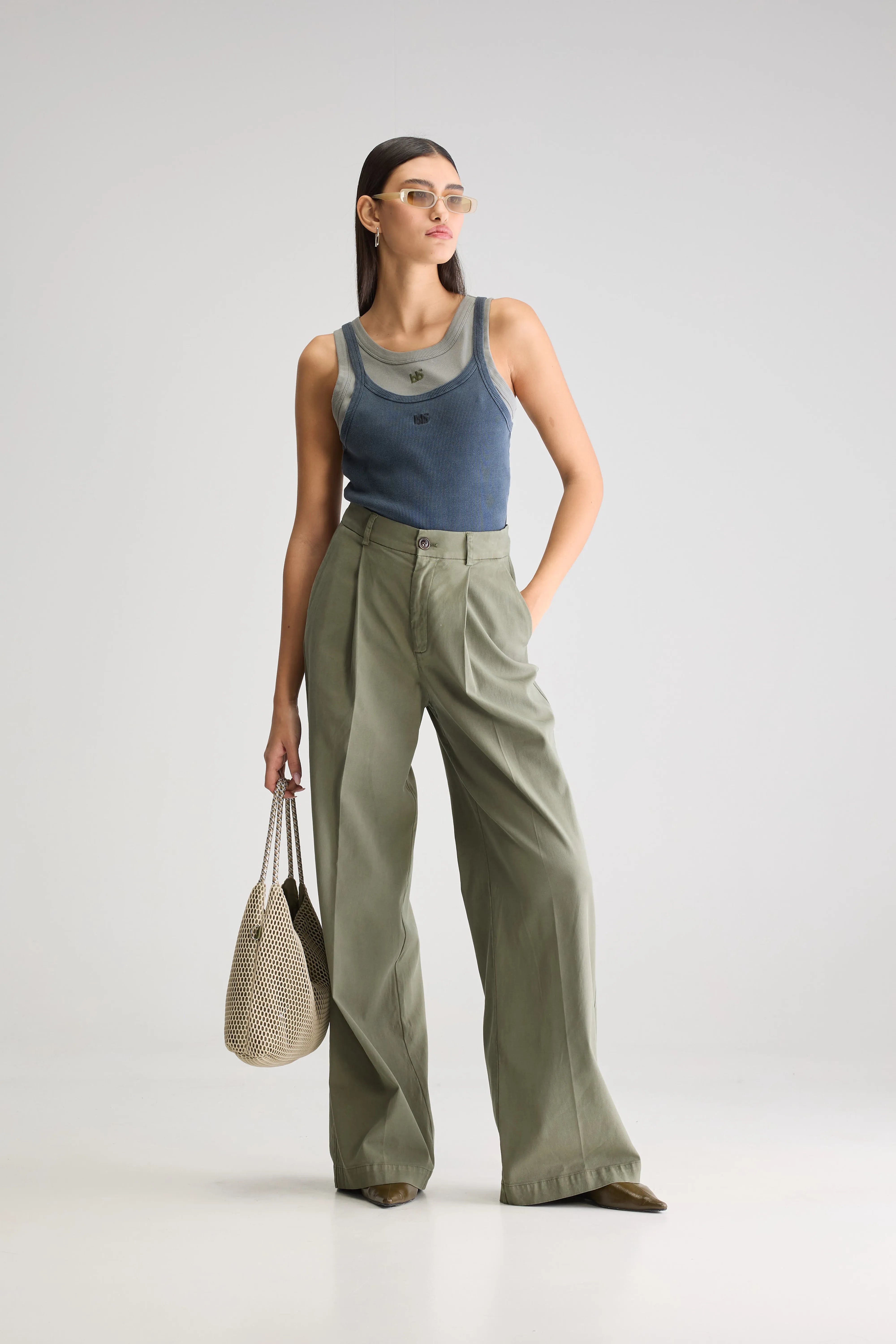 Pantalon Droit Viktor - Dusty olive Pour Femme | Bellerose