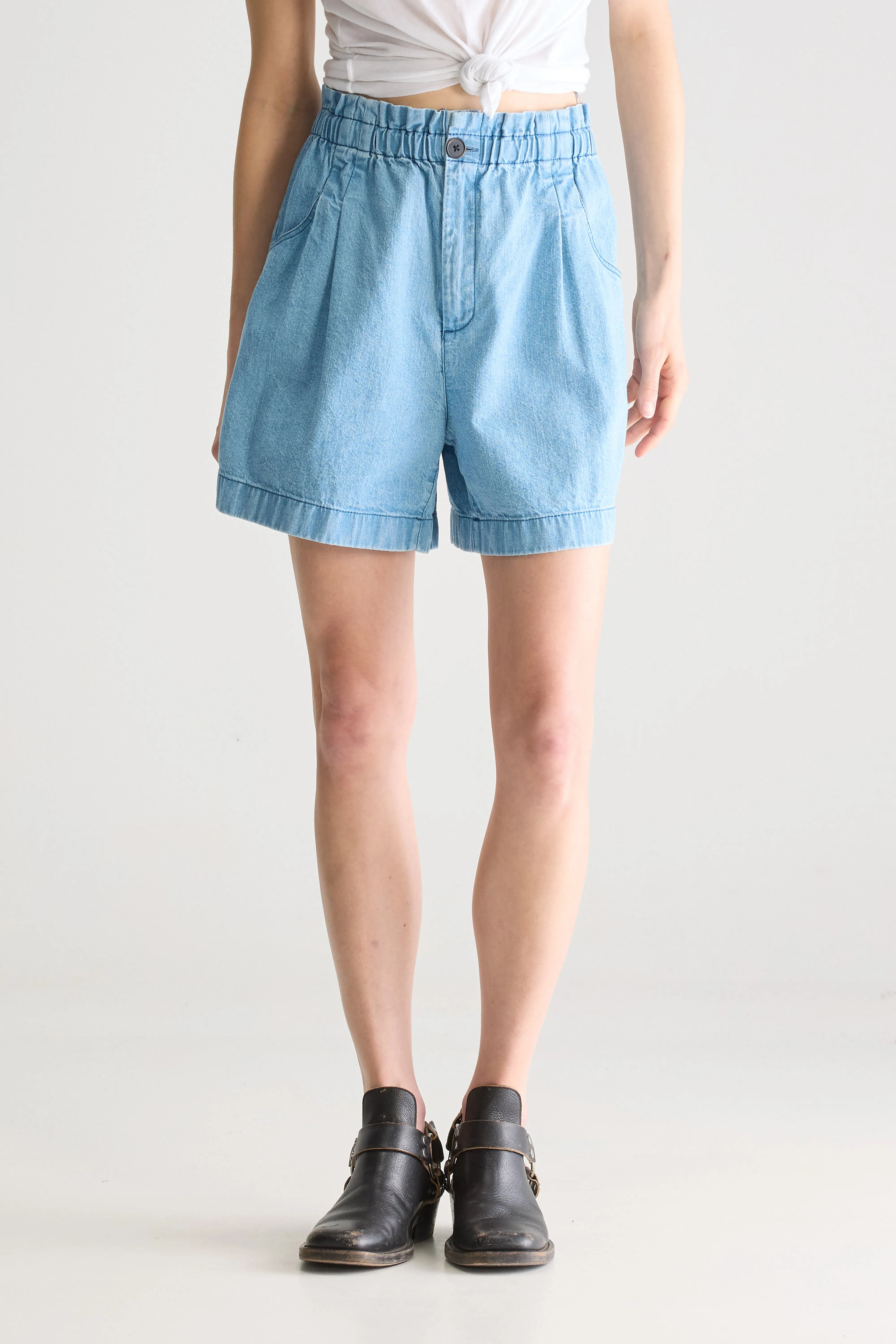 Willa Relaxed Shorts - Lt blue bleach For Women | Bellerose