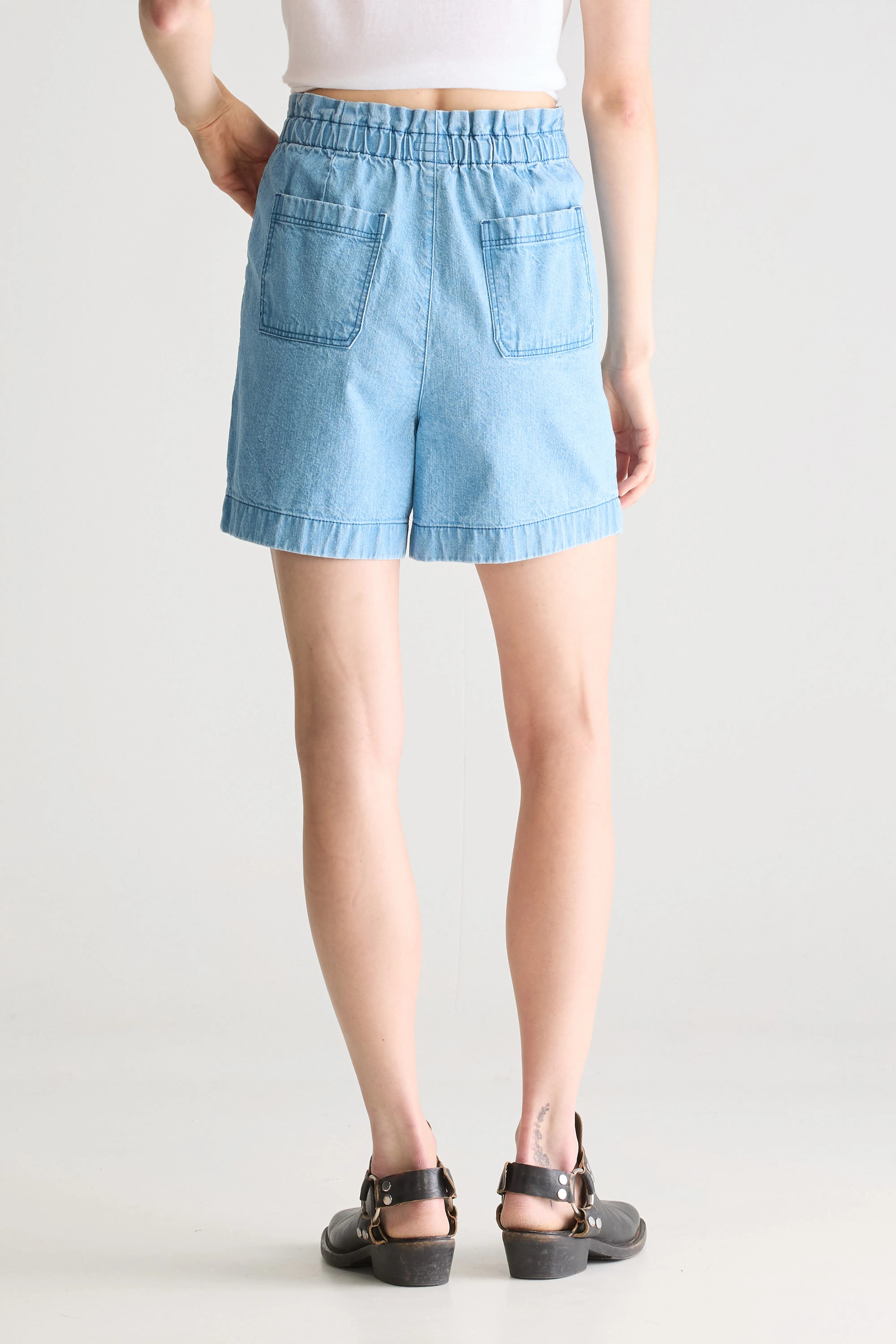 Willa Relaxed Shorts - Lt blue bleach For Women | Bellerose