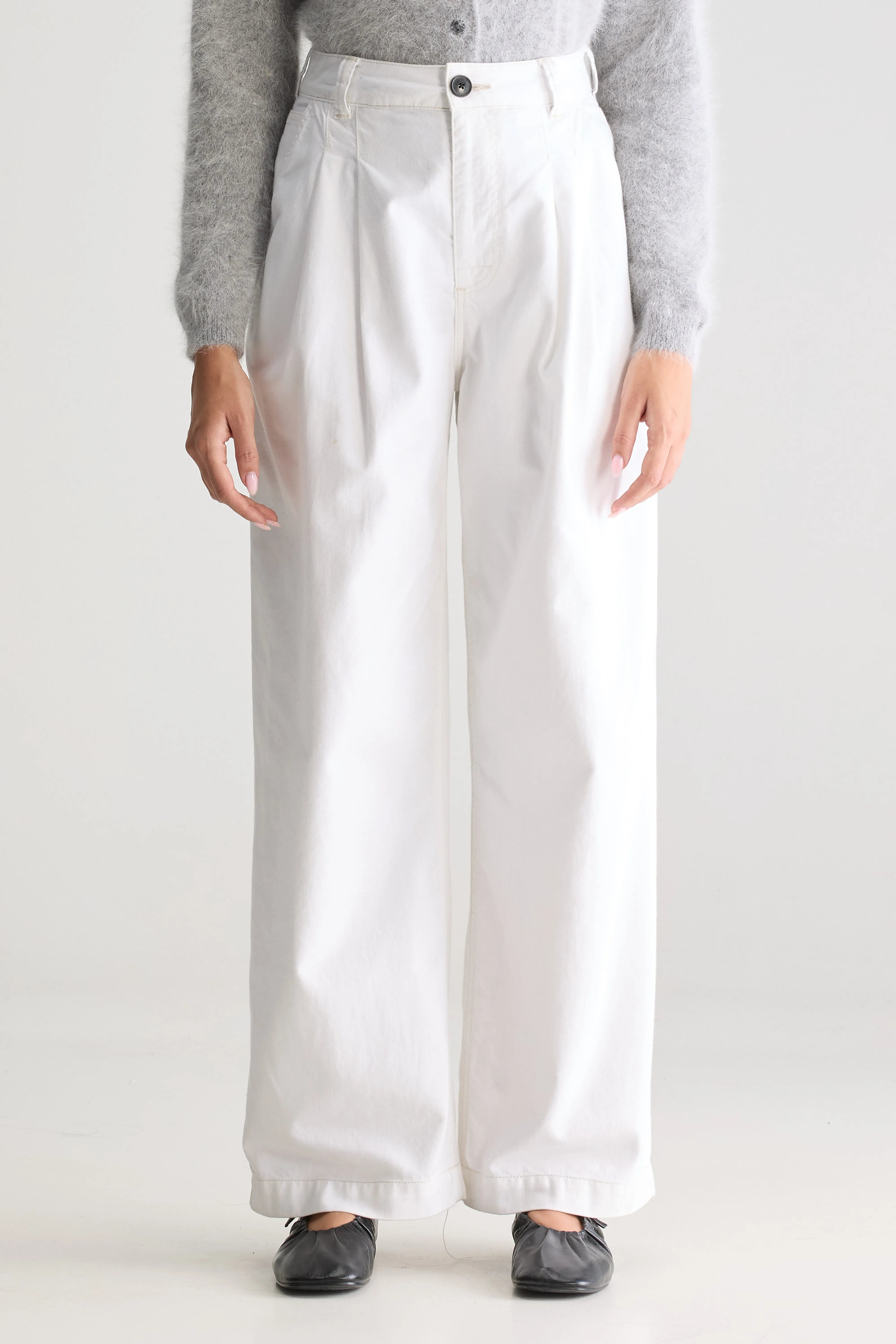 Pristine Wide Trousers - White For Women | Bellerose