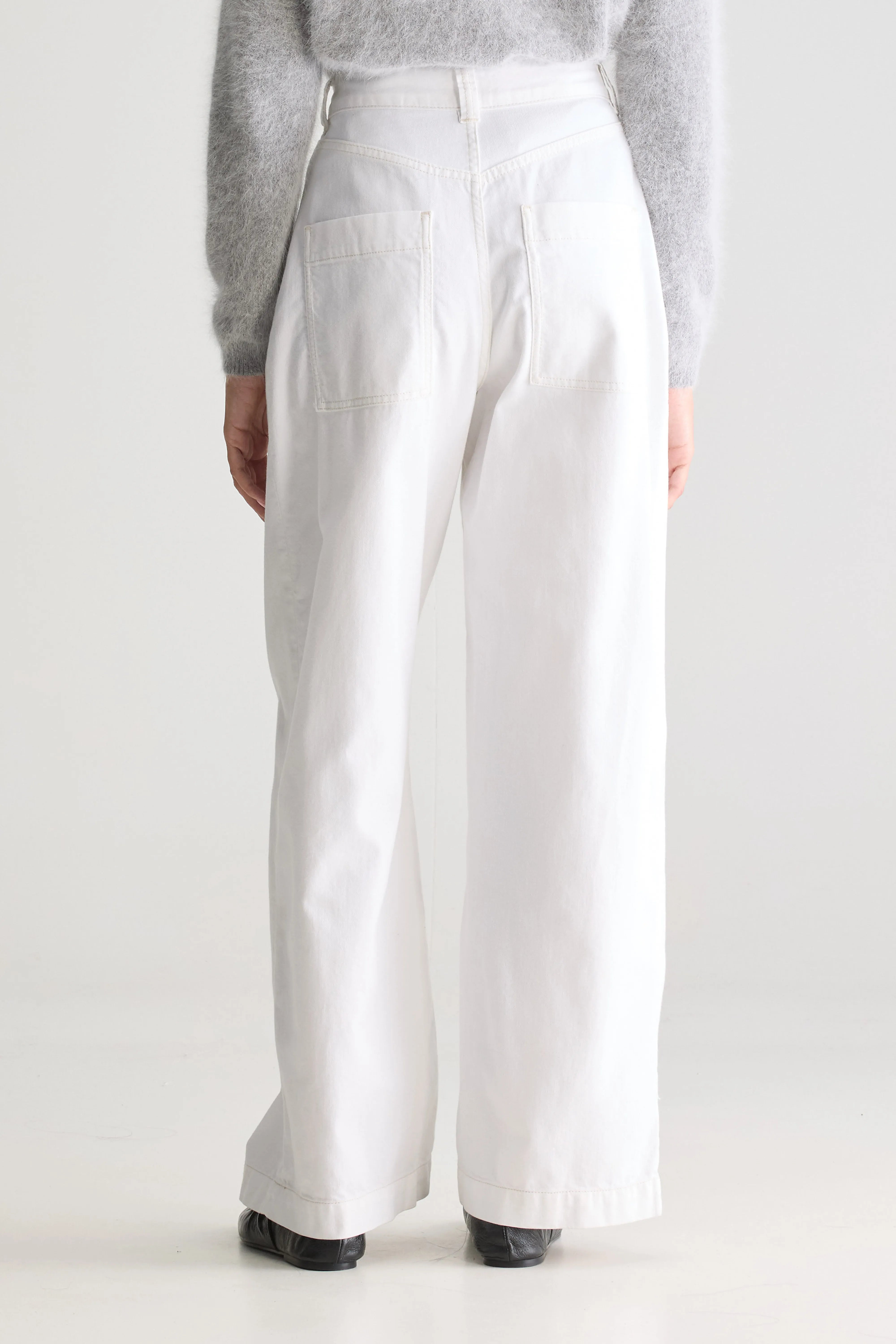 Pristine Wide Trousers - White For Women | Bellerose