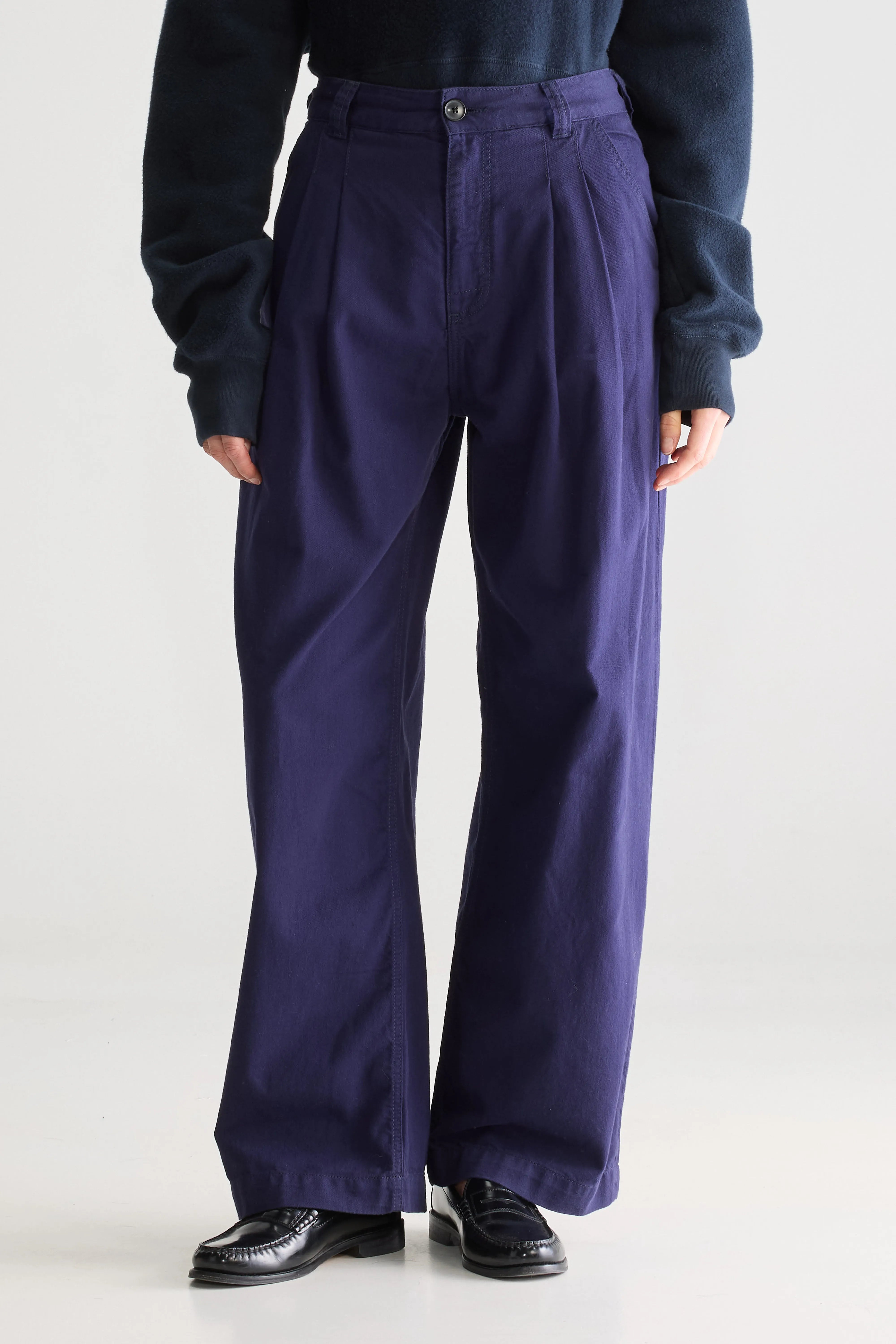 Pristine Wide Trousers - Ink For Women | Bellerose