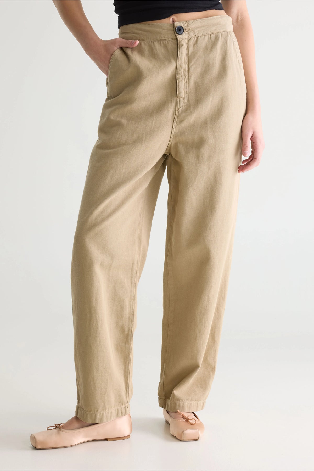 Pasop Relaxed Light Beige Trousers - Clay For Women | Bellerose