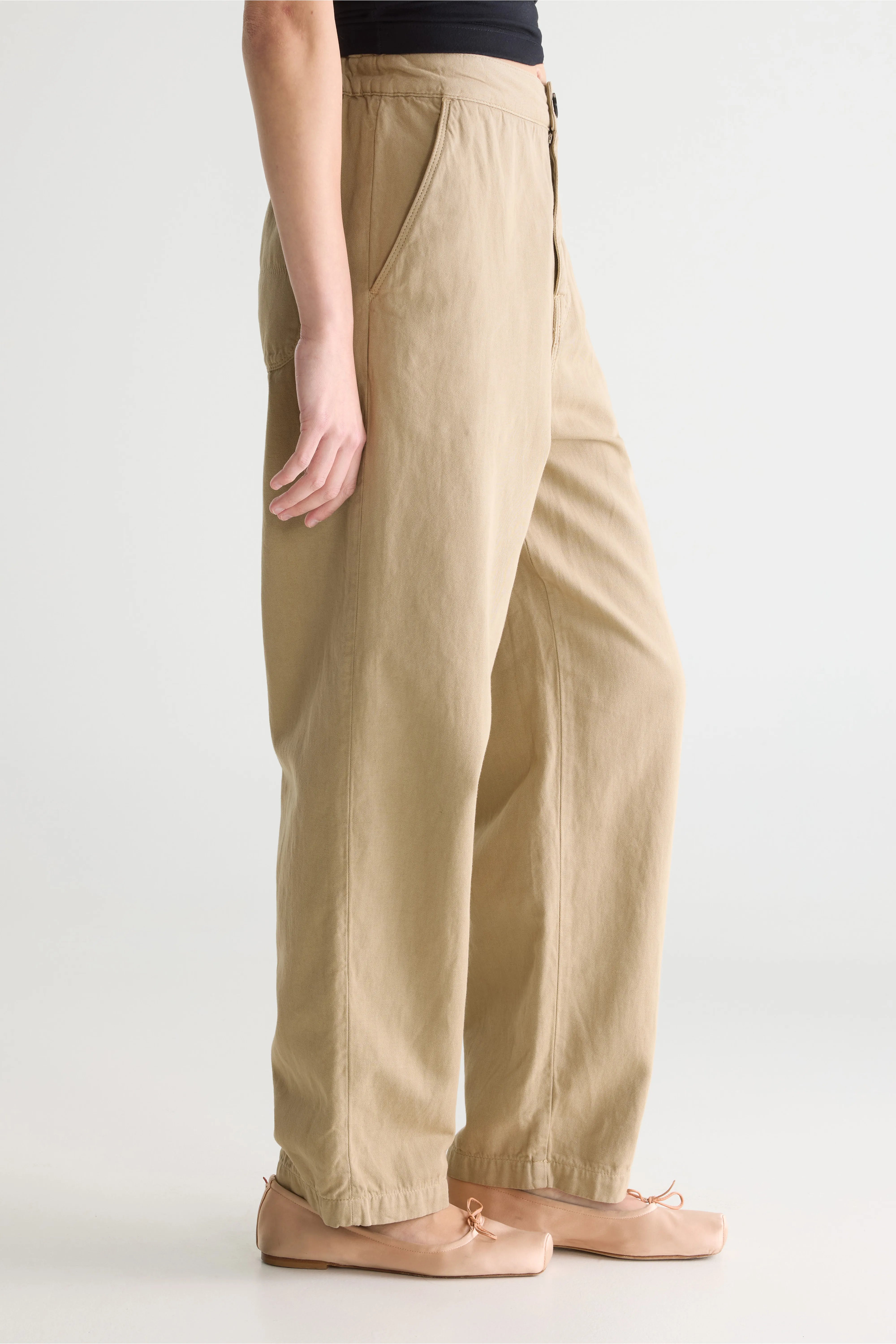 Pasop Relaxed Light Beige Trousers - Clay For Women | Bellerose