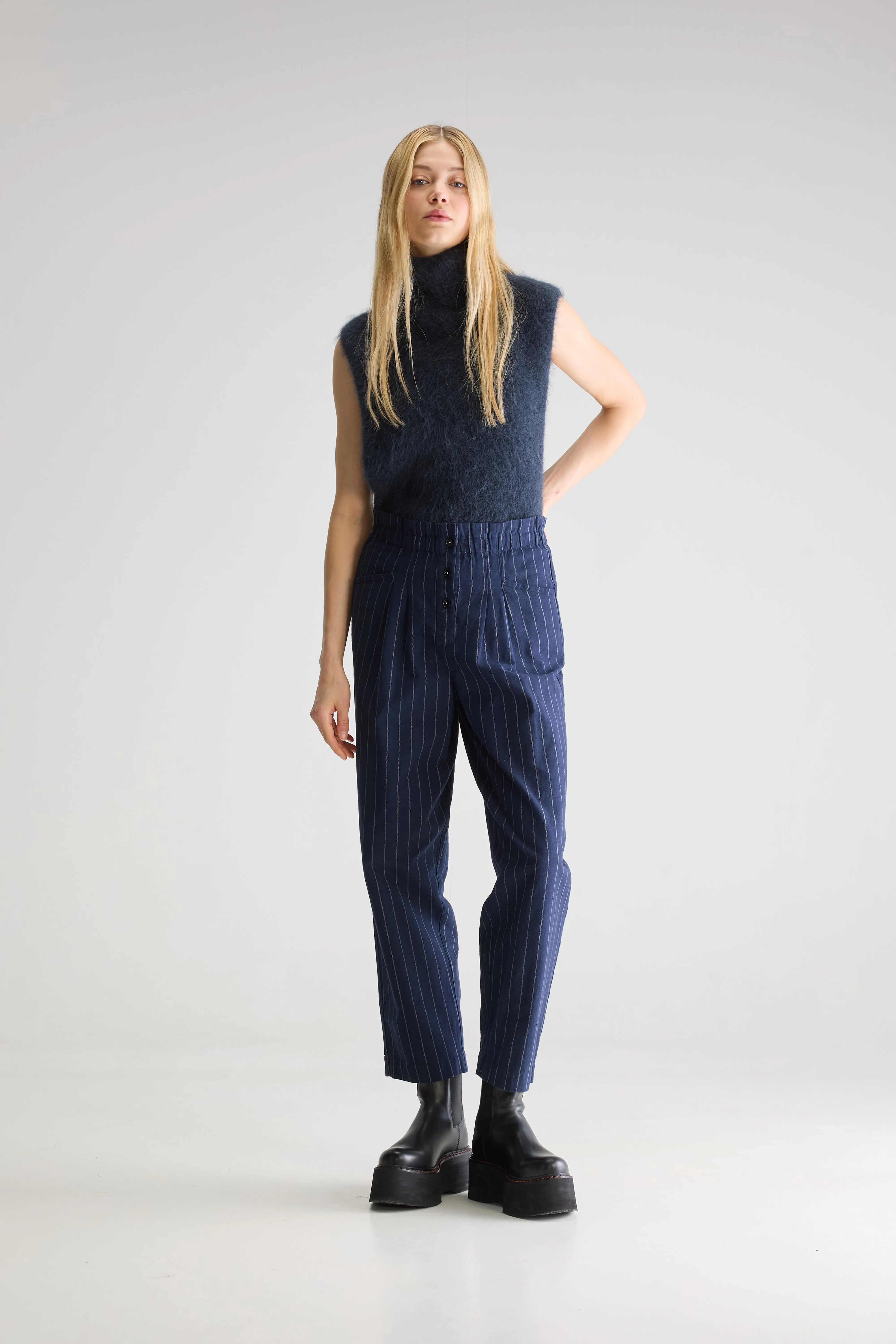 Pantalon Paperbag Lilo - Navy Pour Femme | Bellerose