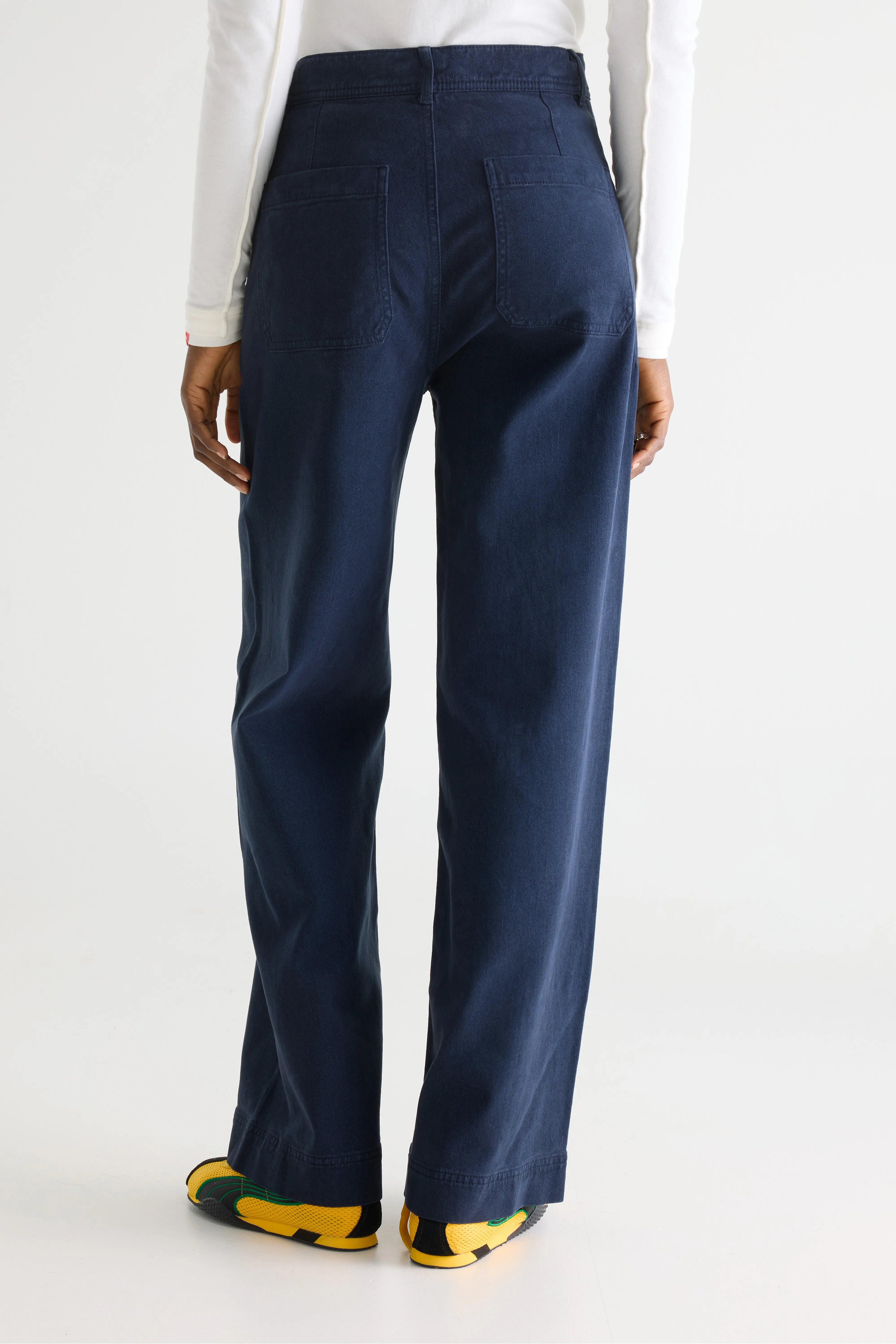 Lottie Wide Navy Blue Trousers - Navy For Women | Bellerose