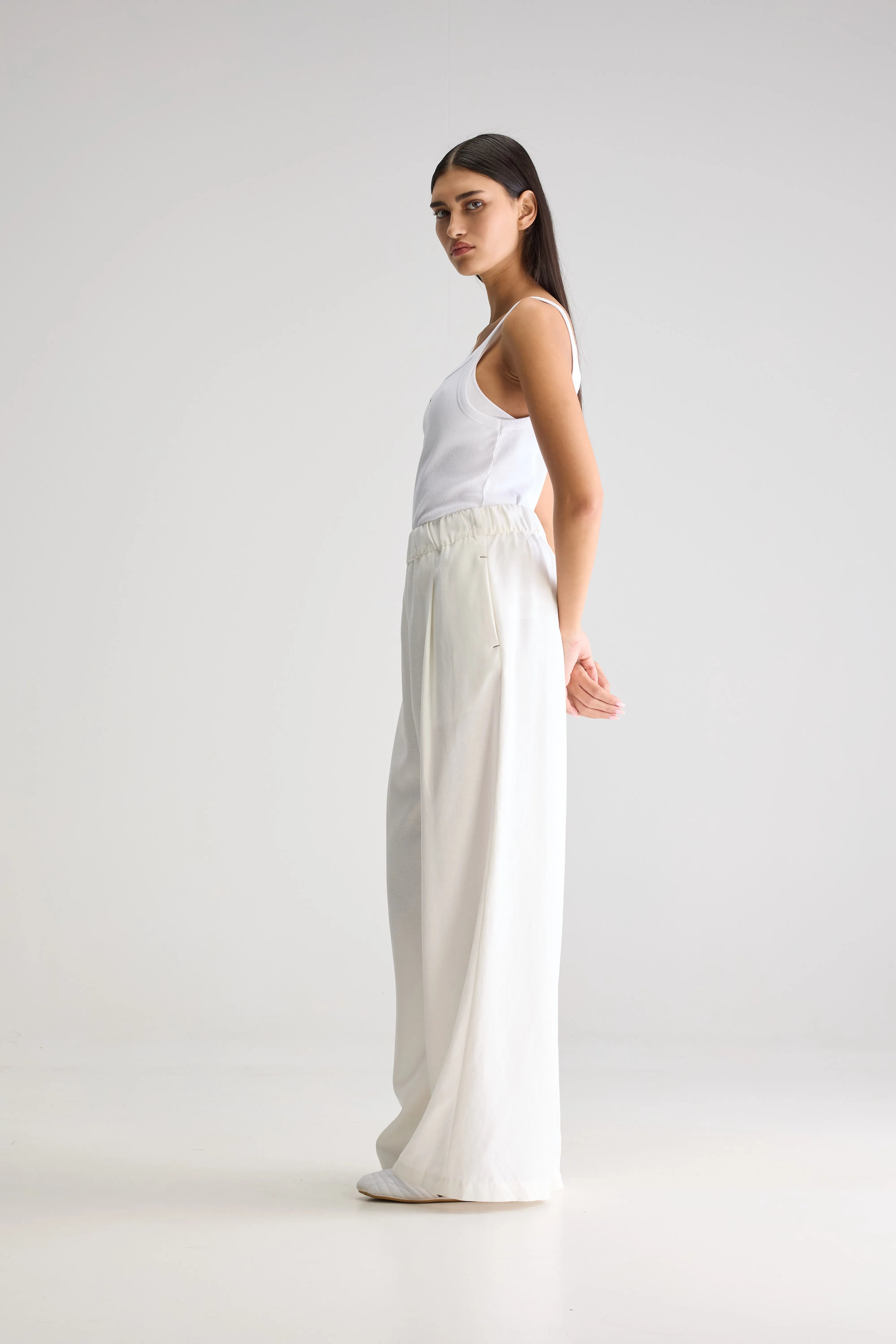 Vezza Wide Trousers - White For Women | Bellerose