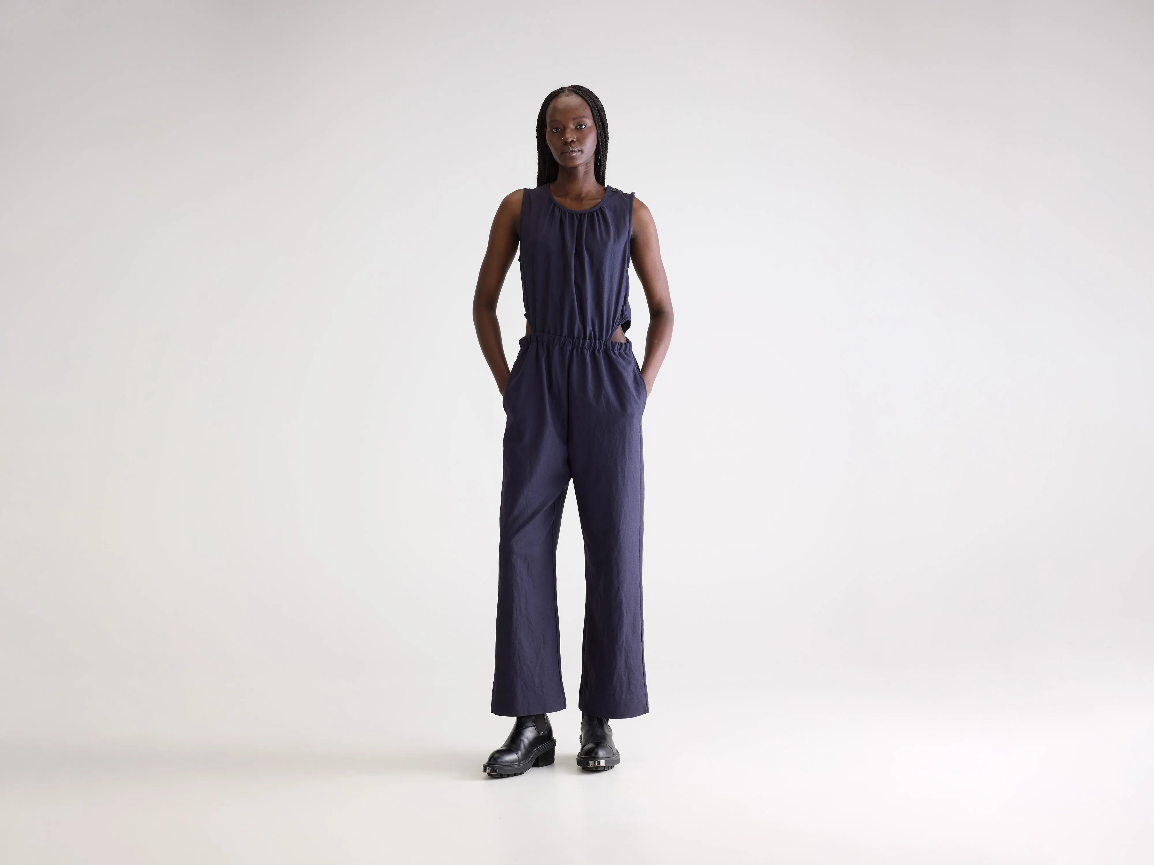 Papaye wide jumpsuit (251 / W / NAVY)