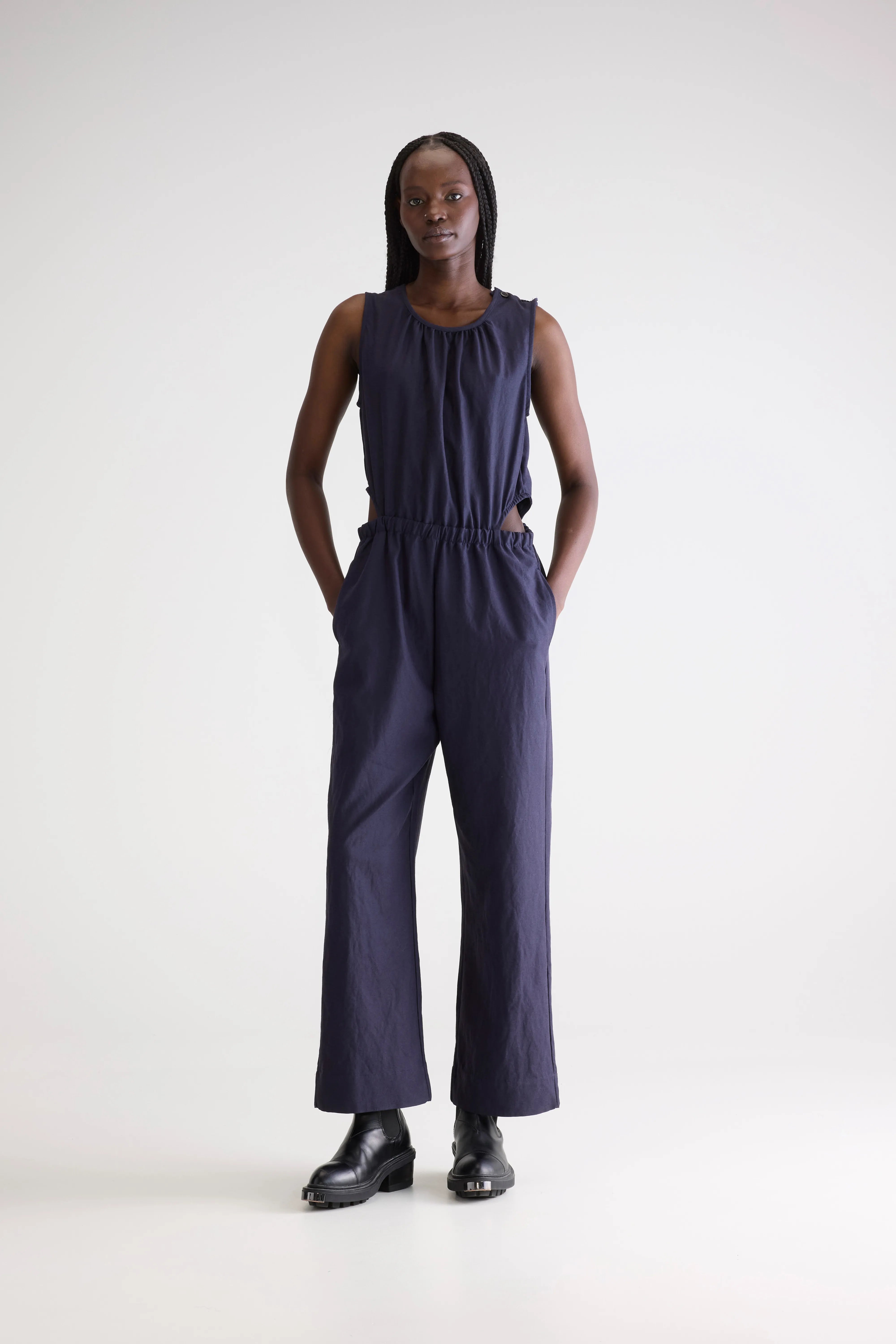 Papaye wide jumpsuit (251 / W / NAVY)